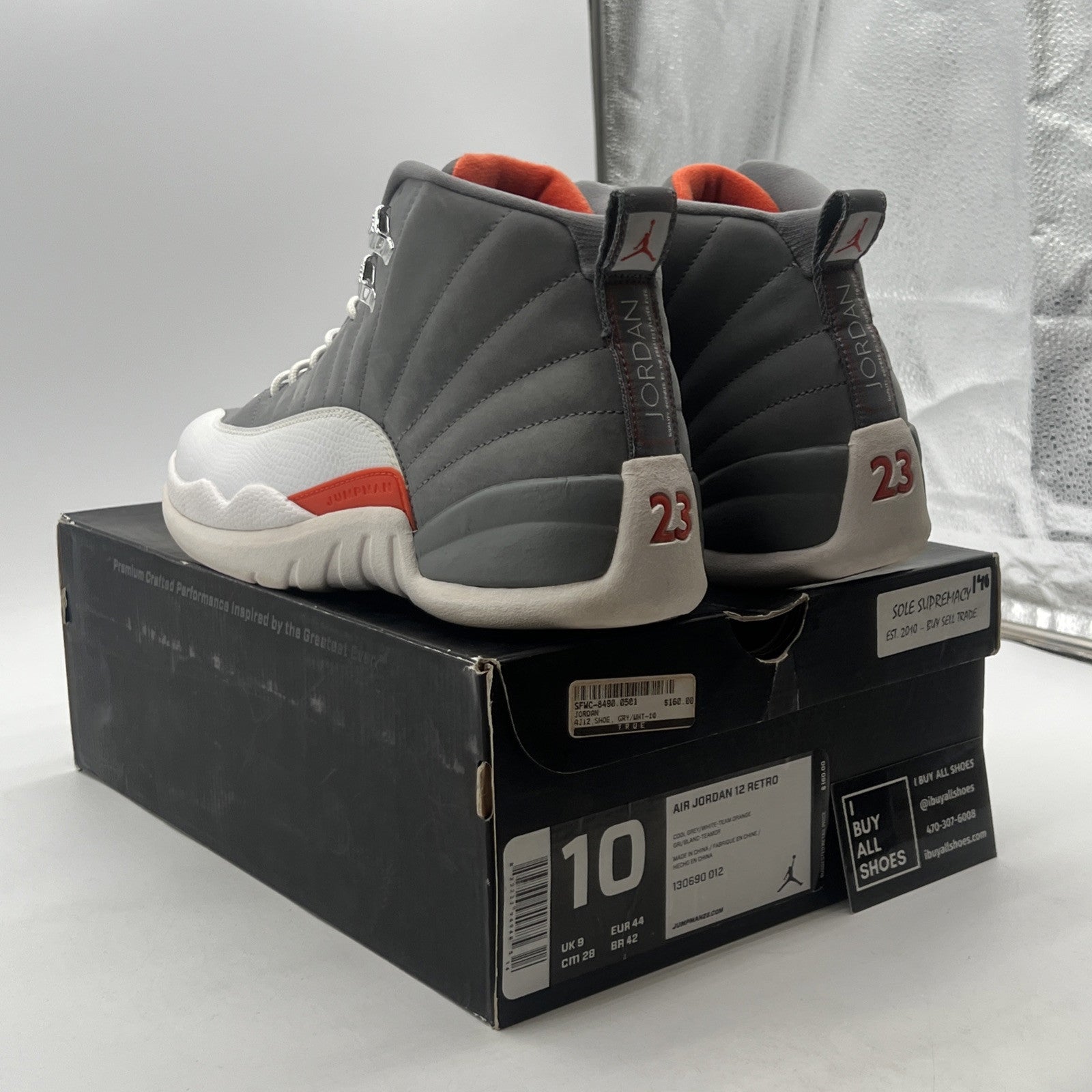Size 10 - Air Jordan 12 Retro Cool Grey (130690-012)