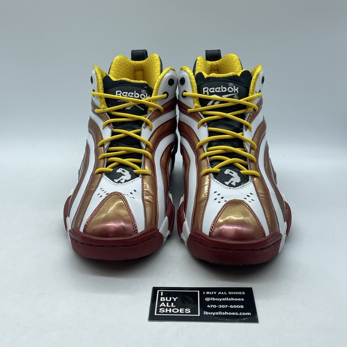 Size 11 - REEBOK SHAQNOSIS SHAQ V51849 MIAMI HEAT YELLOW RED WHITE Leather