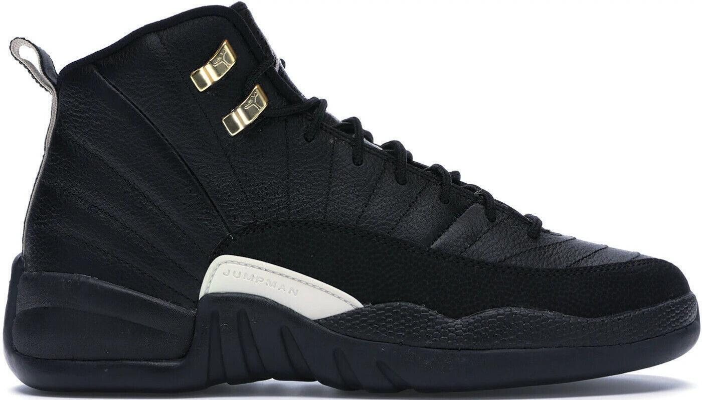Size 9.5 - Air Jordan 12 Retro The Master Black Gold White Leather (130690-013)