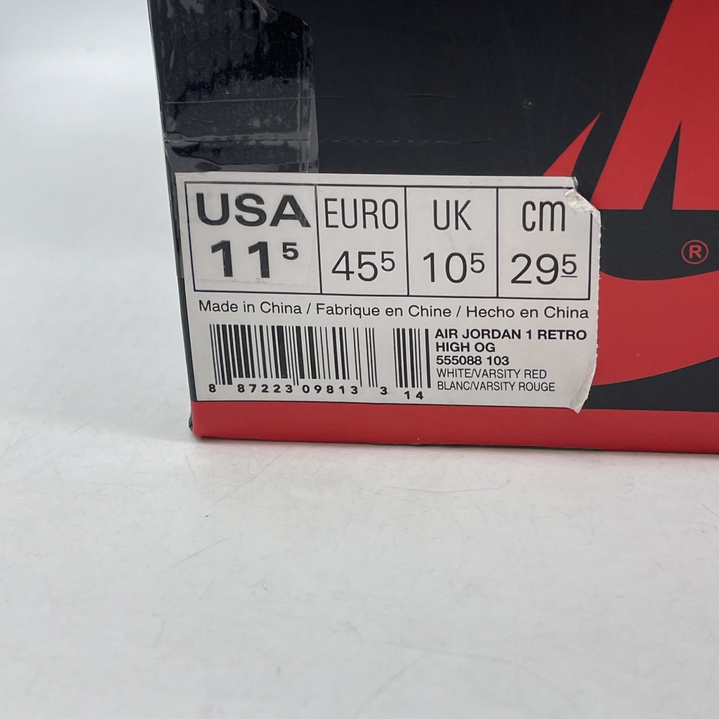 Size 11.5 - Air Jordan 1 Retro OG High Metallic Red White Leather (DH6927-017)