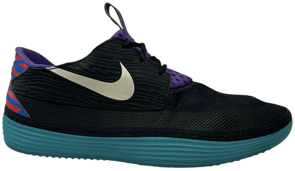 Size 11 - Nike Solarsoft Moccasin Black Turbo Green Purple (555301-015)
