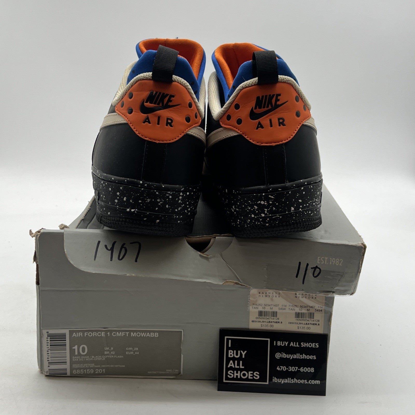 Size 10 - Nike Air Force 1 CMFT Mowabb Brown (658159-201)