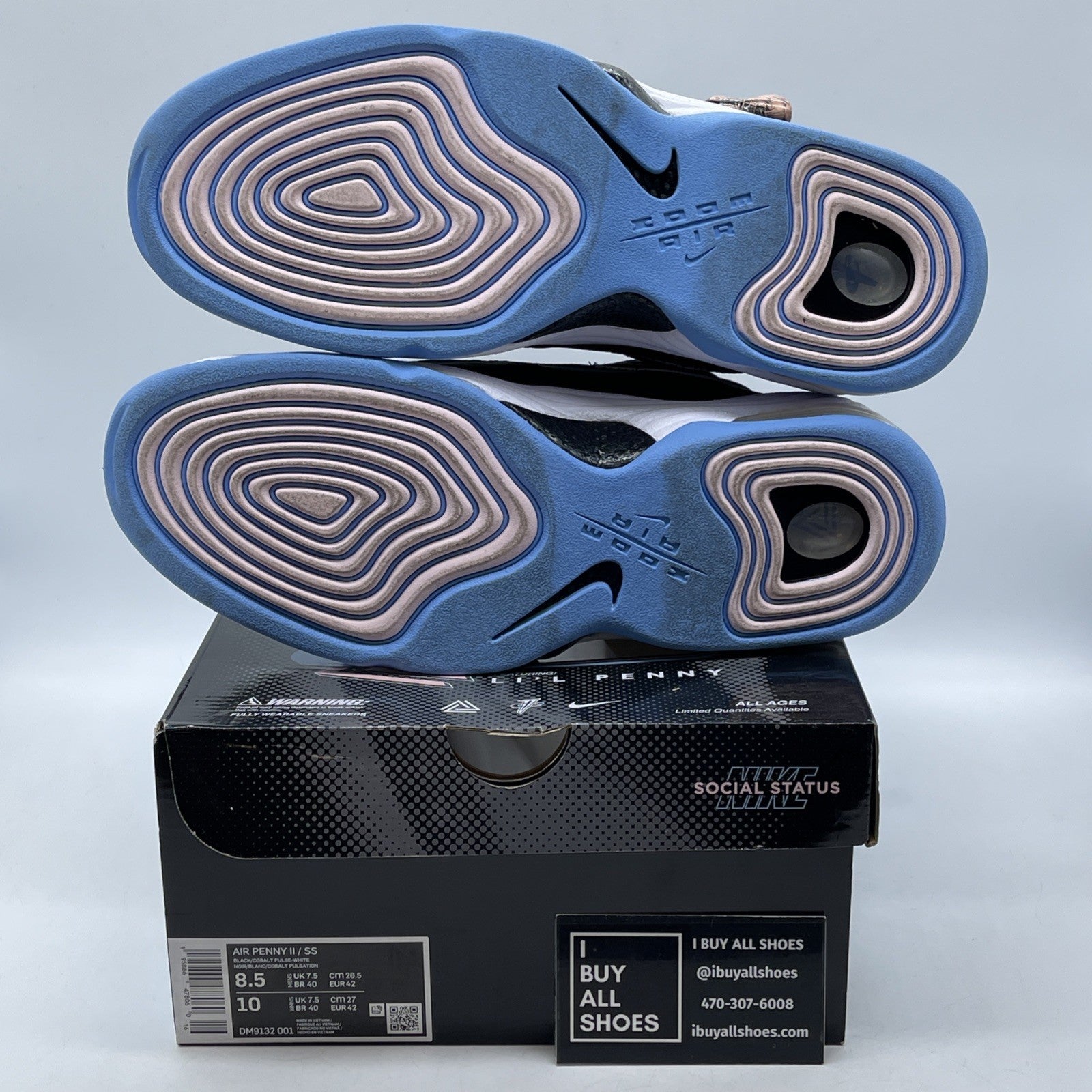 Size 8.5 - Nike Social Status x Air Penny 2 Playground Black (DM9132-001)