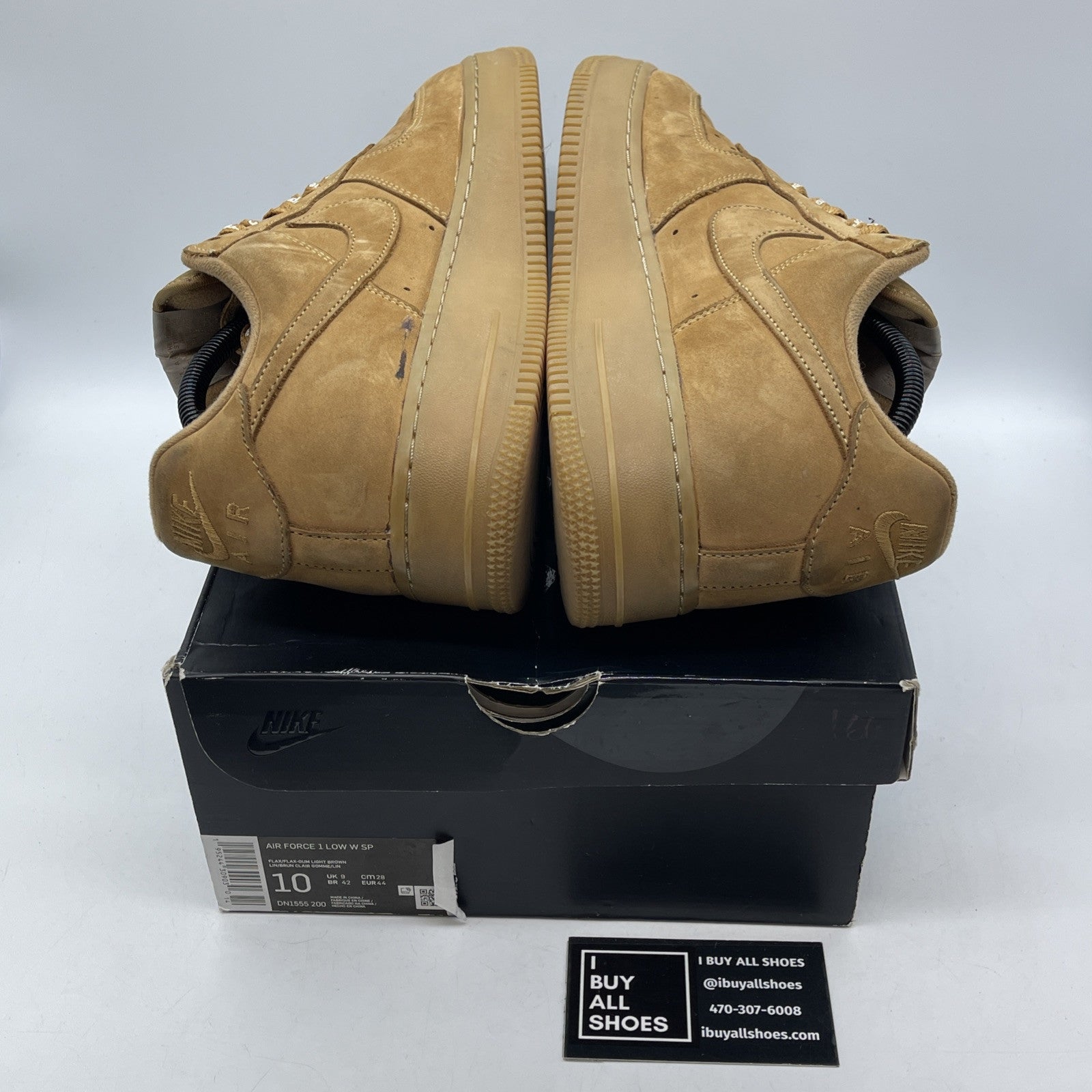 Size 10 - Nike Air Force 1 Low SP x Supreme Wheat Brown Red Suede (DN1555-200)