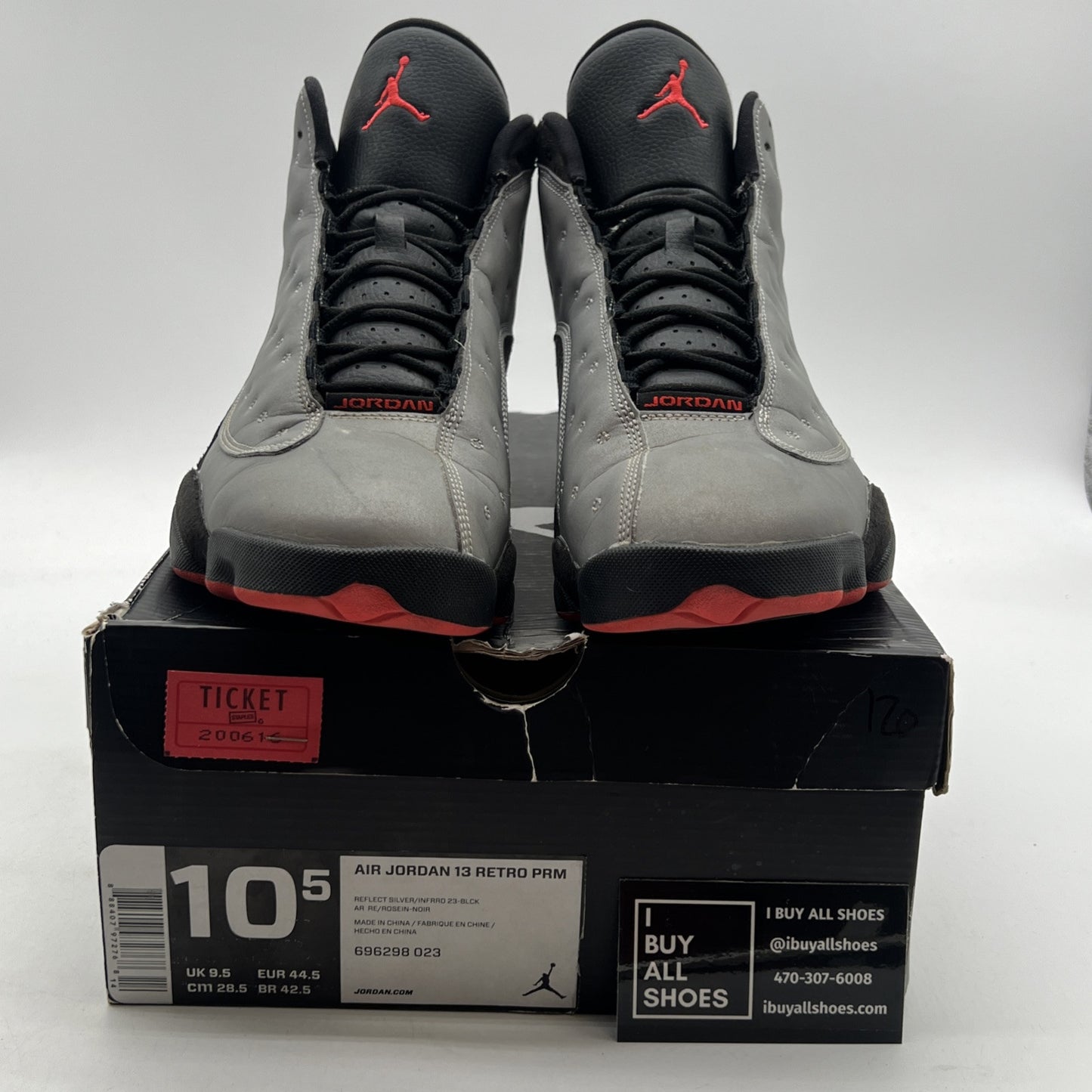 Size 10.5 - Air Jordan 13 Retro Reflective Silver (696298-023)
