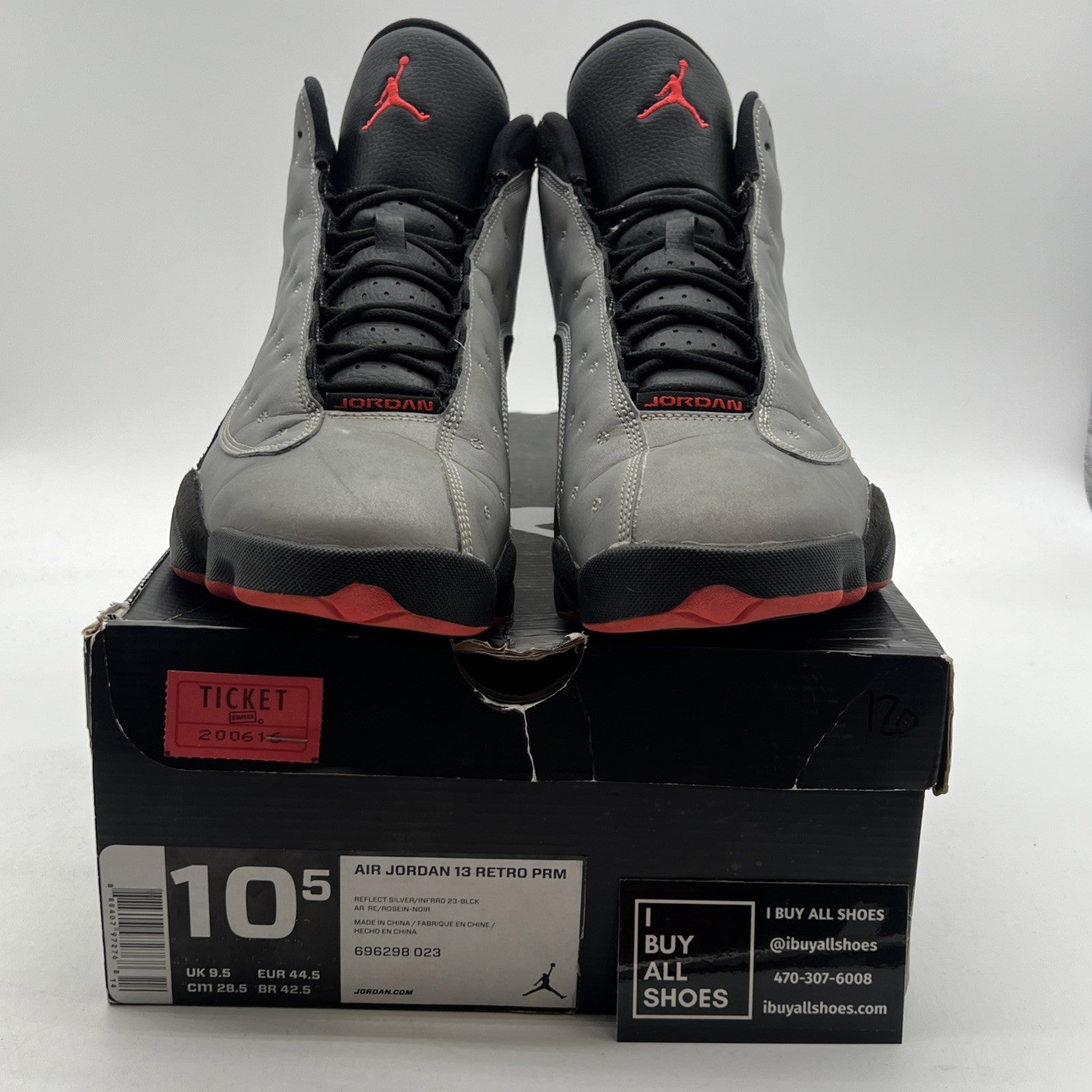 Size 10.5 - Air Jordan 13 Retro Reflective Silver (696298-023)