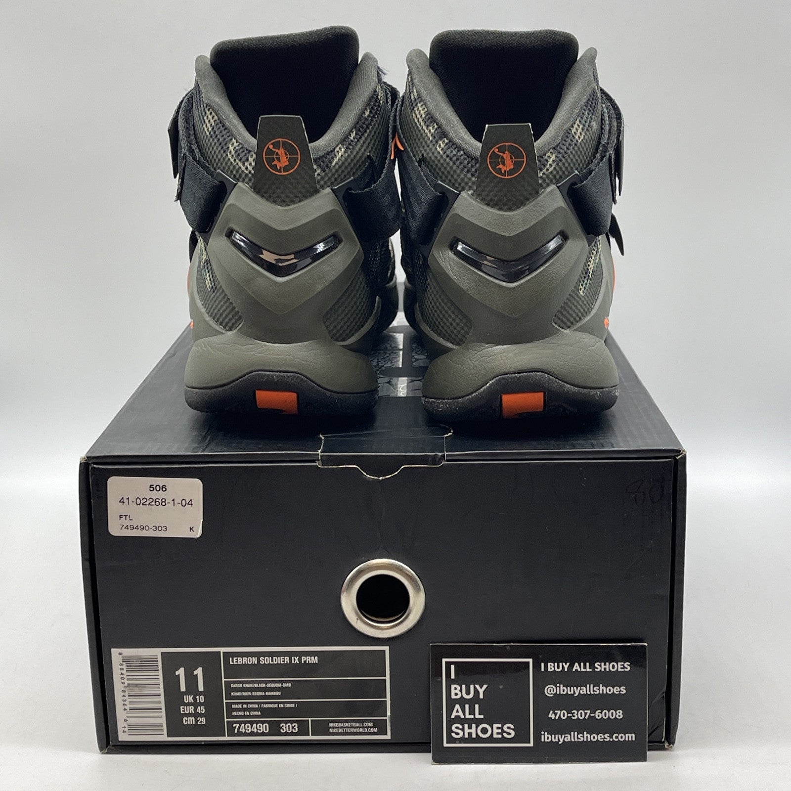 Size 11 - Nike LeBron Soldier 9 Premium Camo Green Black (749490-303)