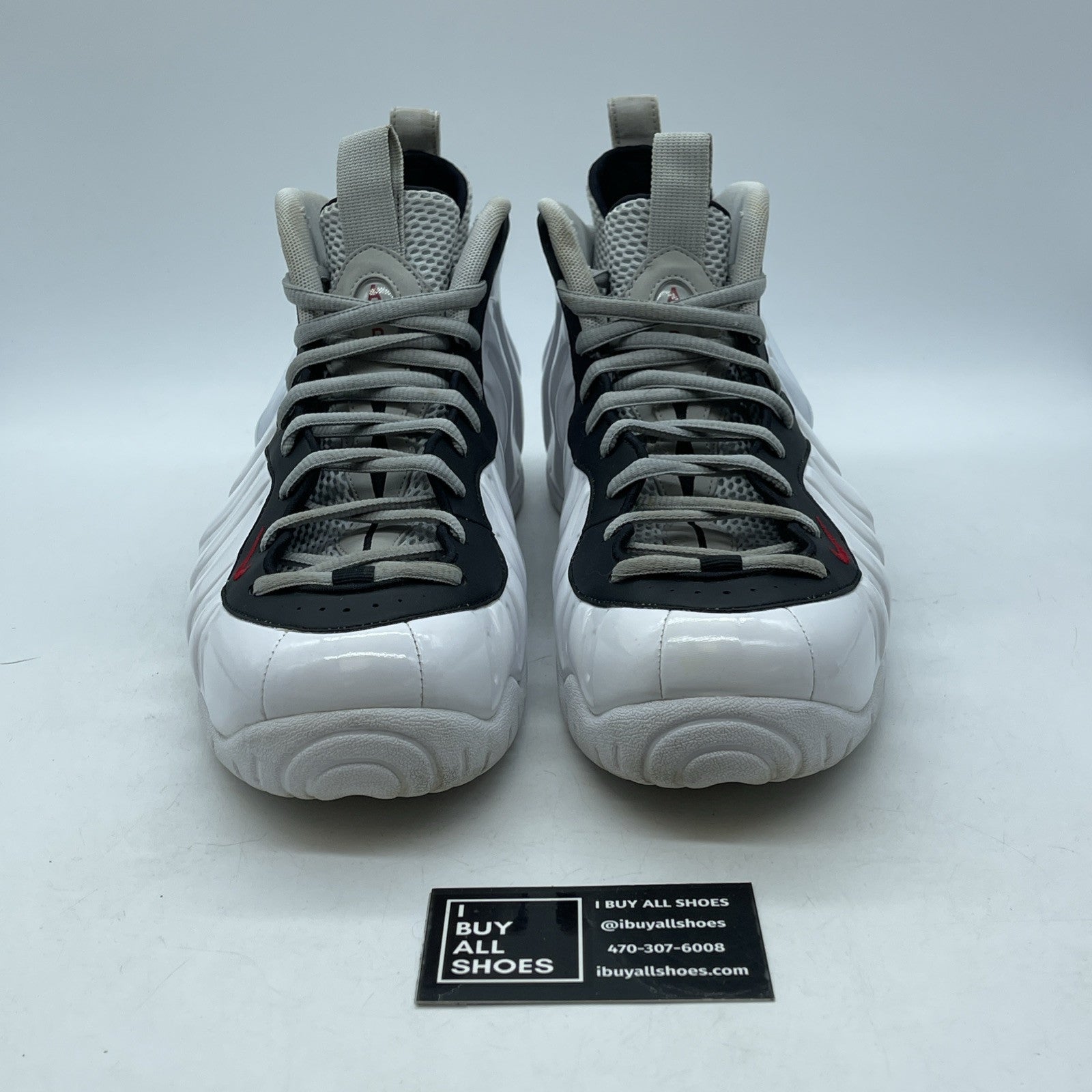 Size 12 - Nike Air Foamposite Pro Chrome White Black Red Suede (624041-103)
