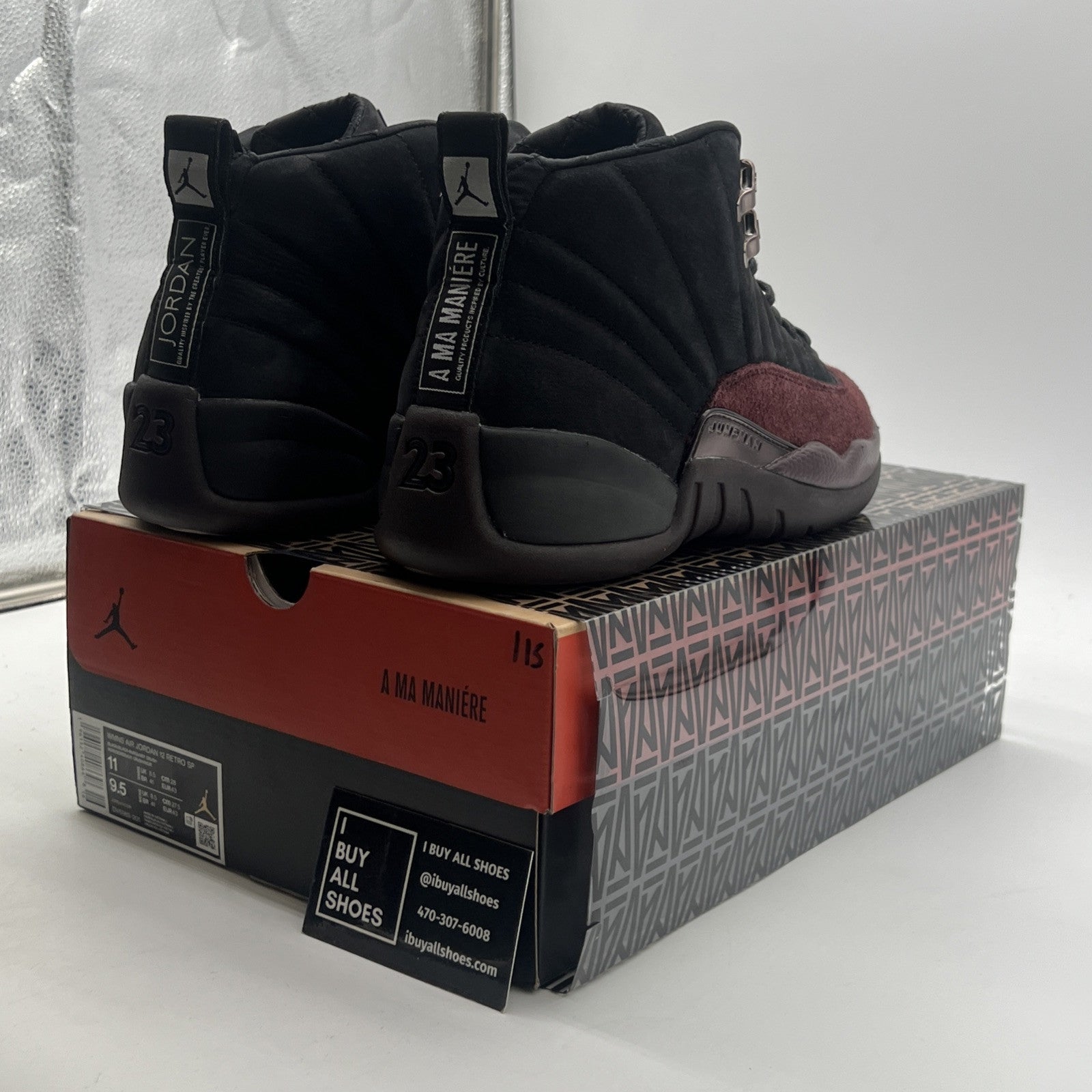 Size 11 - Air Jordan 12 Retro SP x A Ma Maniere Mid Black W (DV6989-001)