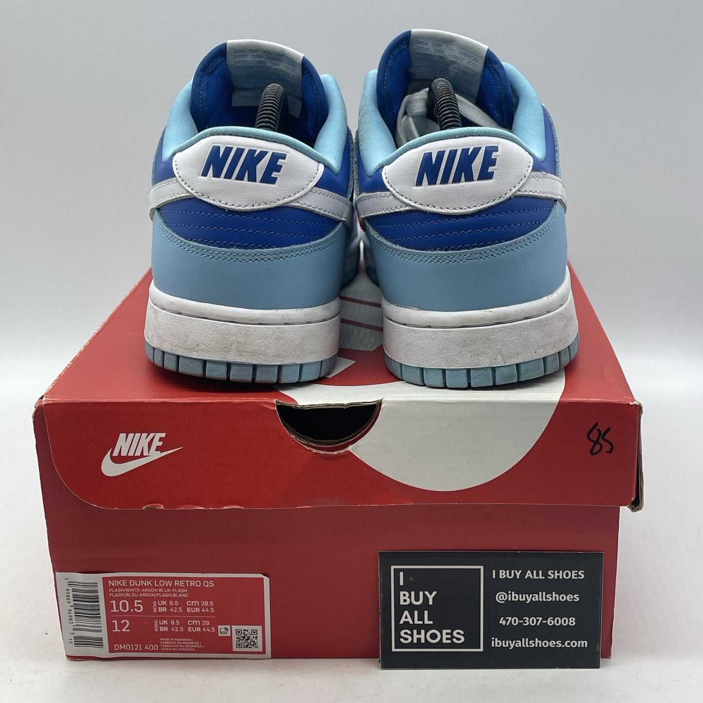 Size 10.5 - Nike Dunk Low Retro QS Argon Blue White Leather (DM0121-400)