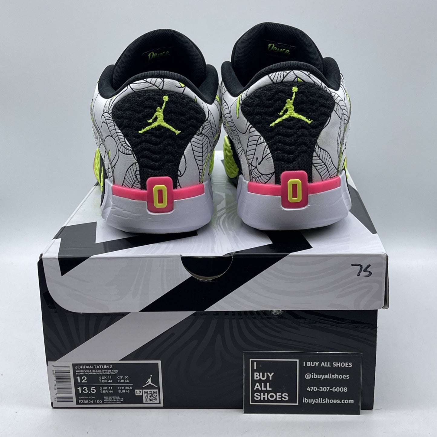 Size 12 - Jordan Tatum 2 Momma's Boy White Black Pink Suede (FZ8824-100)