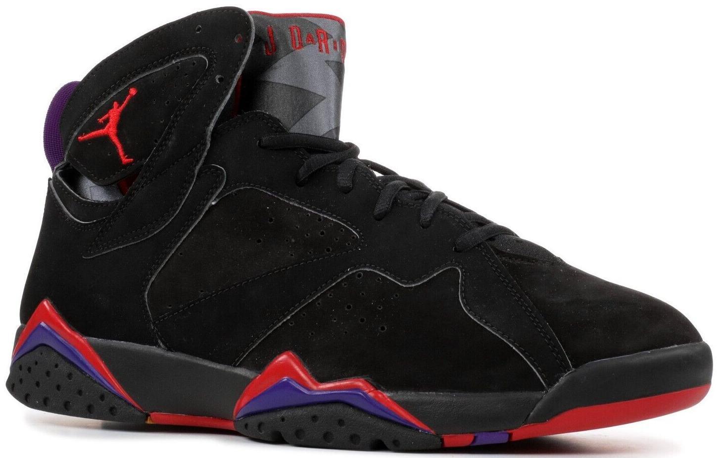 Size 10 - Air Jordan 7 Retro 2002 Raptor Black Red Grey Suede (304775-043)