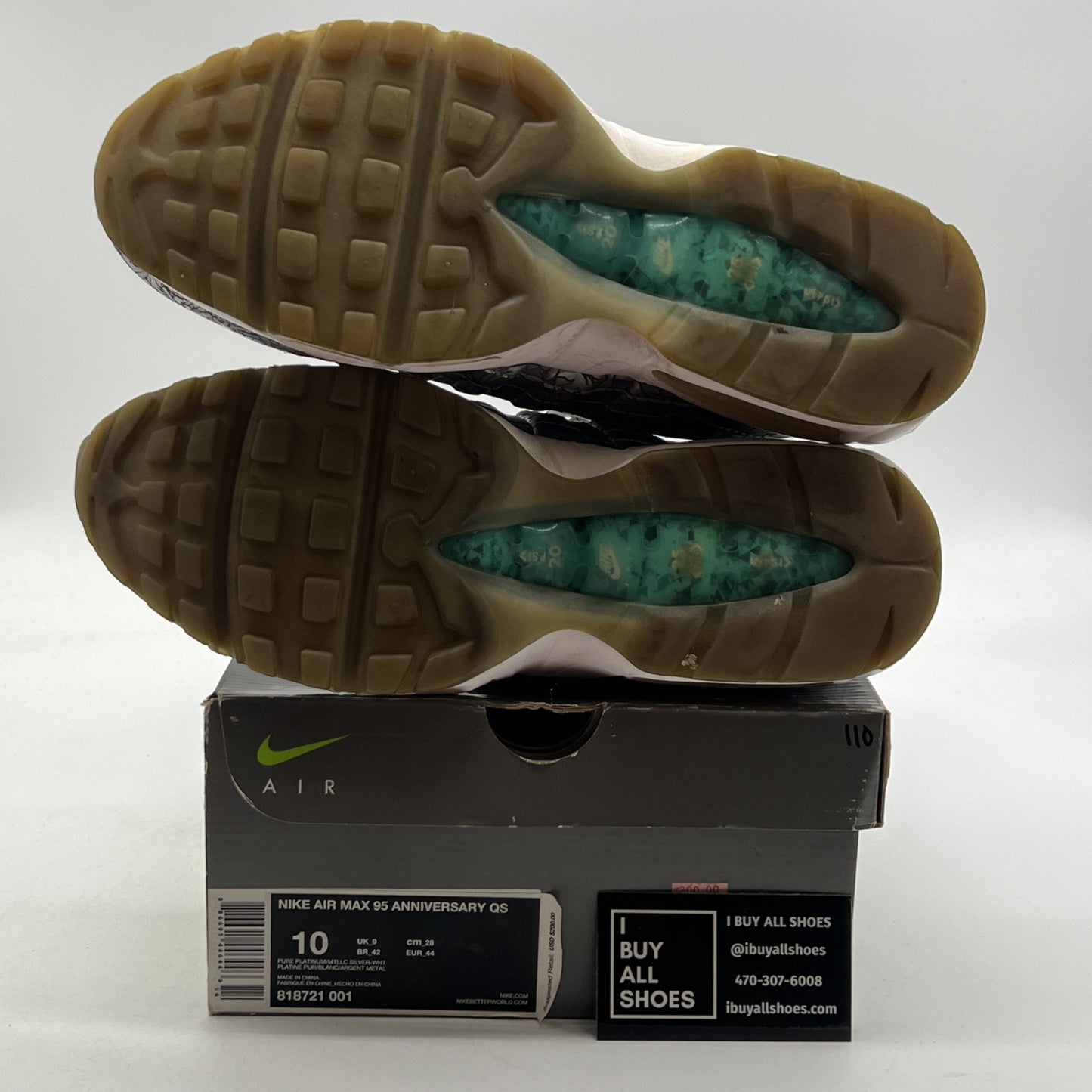 Size 10 - Nike Air Max 95 20th Anniversary Pure Platinum (818721-001)