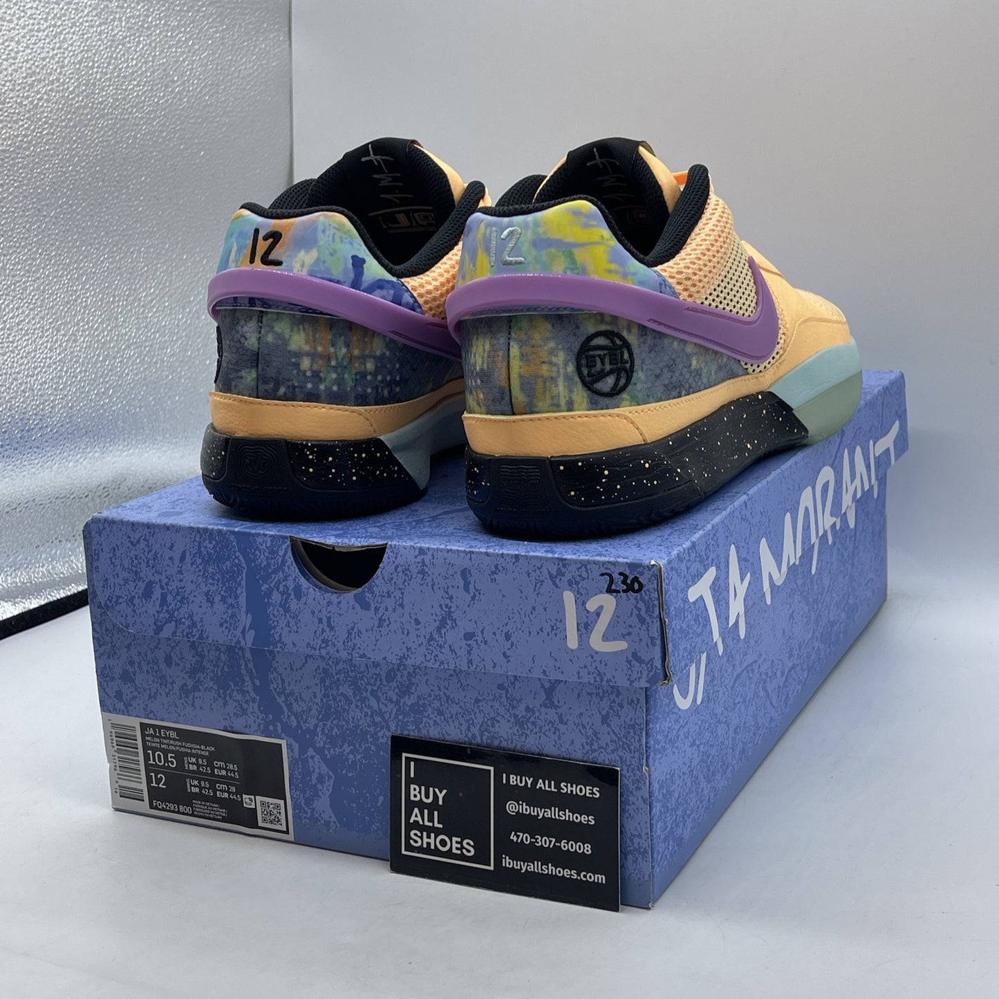 Size 10.5 - Nike Ja 1 EYBL Purple Orange Blue Suede Leather (FQ4293-800)