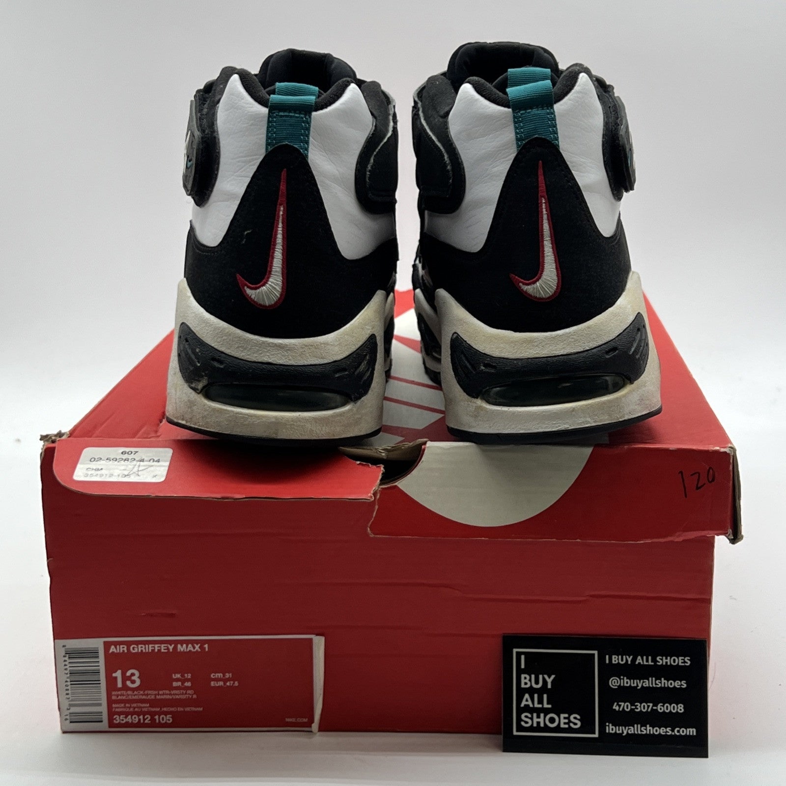 Size 13 - Nike Air Griffey Max 1 2016 White Freshwater (354912-105)