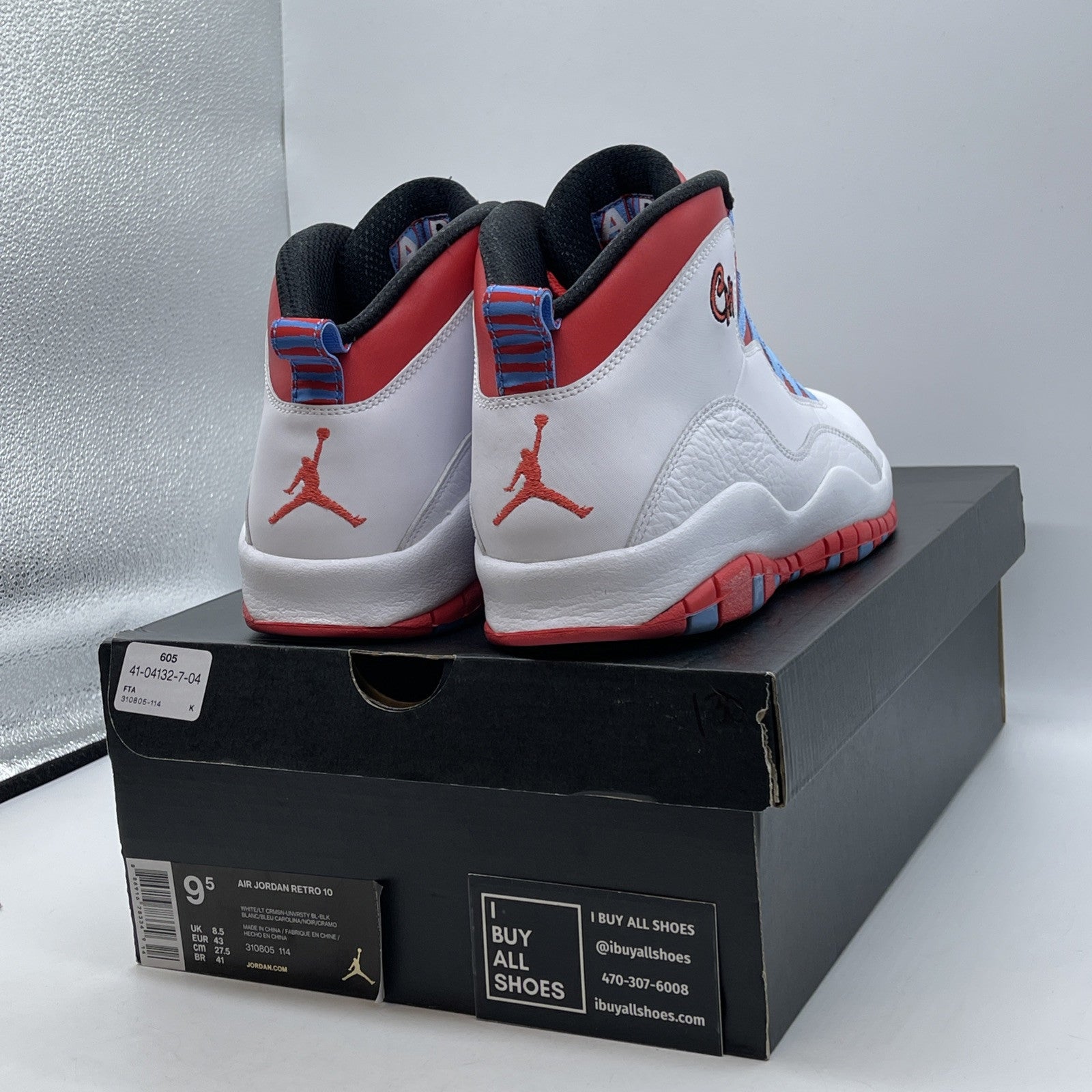 Size 9.5 - Air Jordan 10 Retro City Pack - Chicago White Red (310805-114)