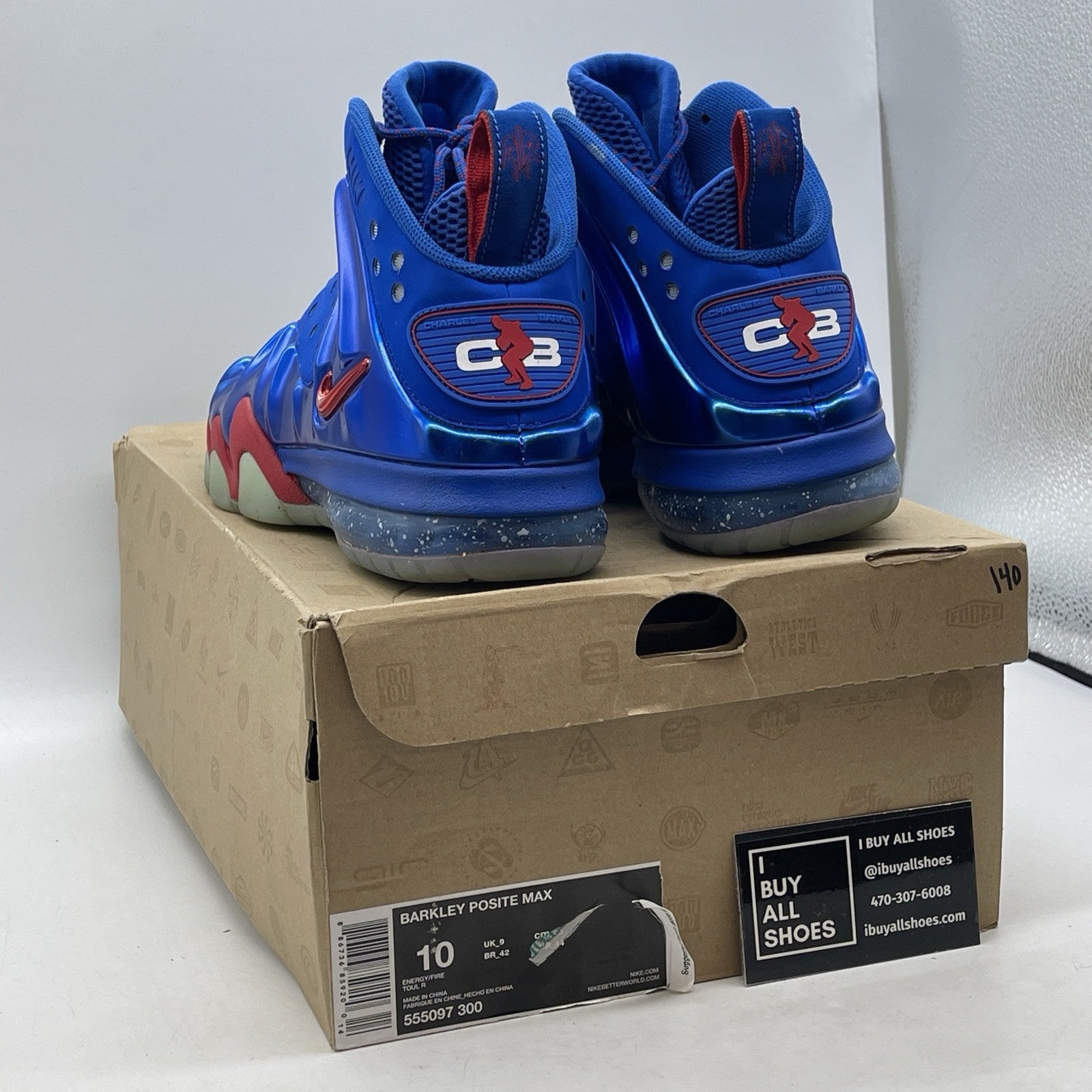 Size 10 - Nike Barkley Posite Max Sixers Blue Suede Leather (555097-300)