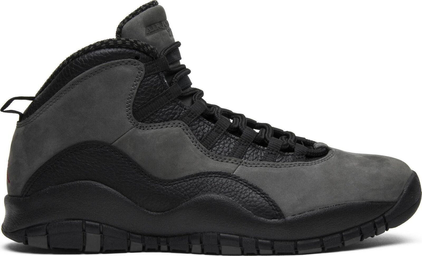 Size 9.5 - Air Jordan 10 Retro 2018 Shadow Grey Black Red Suede (310805-002)