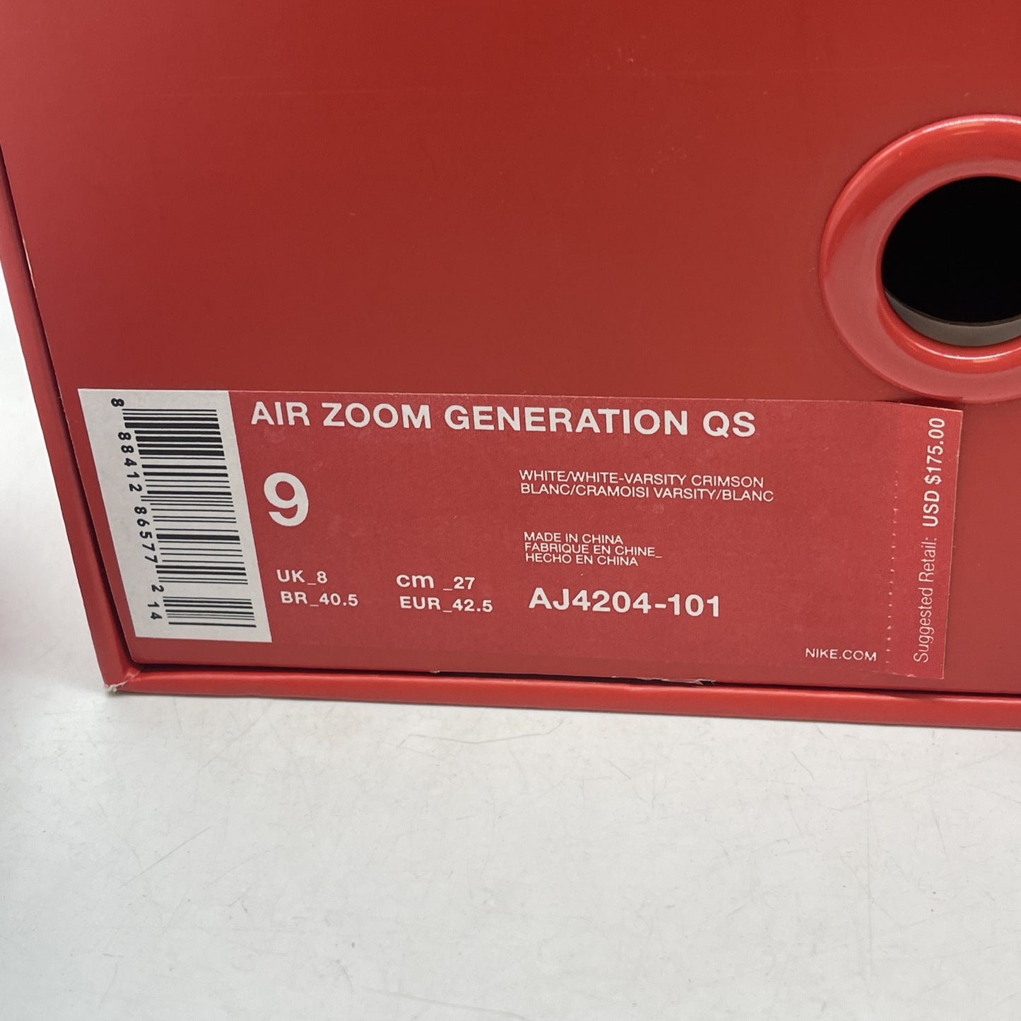 Size 9 - Nike Air Zoom Generation Retro QS Suede 2017 Debut (AJ4204-101)