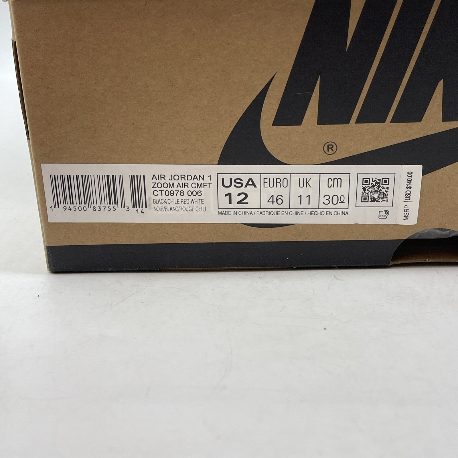 Size 12 - Air Jordan 1 Zoom Comfort High Chile Red Black Suede (CT0978-006)