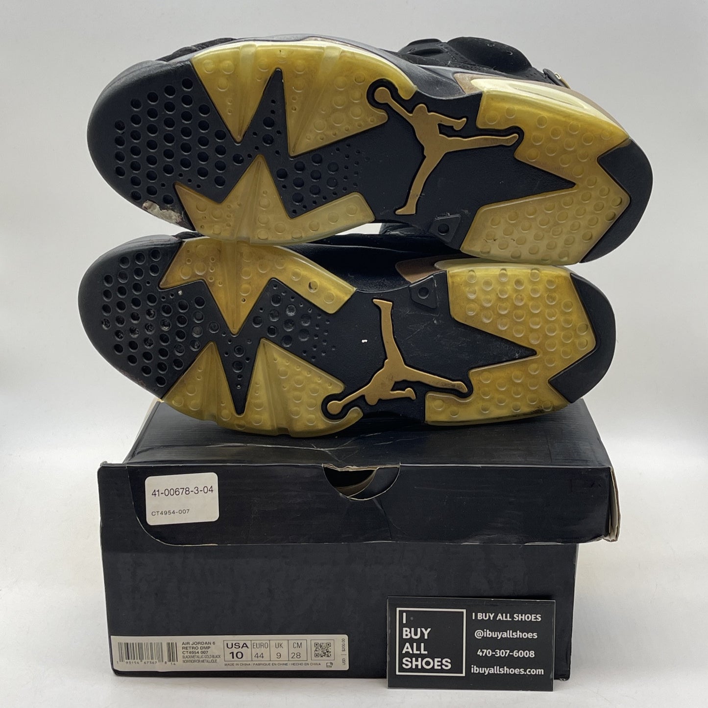 Size 10 - Jordan 6 Retro Defining Moments 2020 Black Gold Suede (CT4954-007)