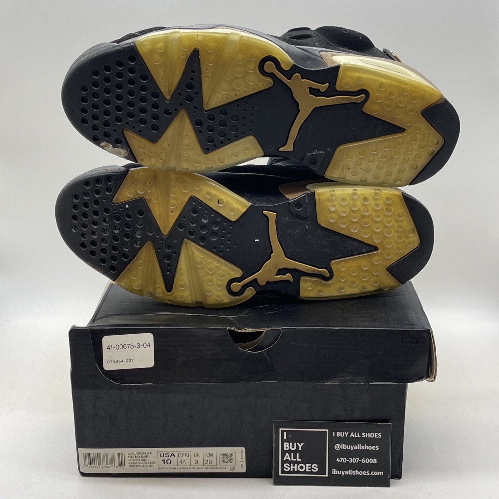 Size 10 - Jordan 6 Retro Defining Moments 2020 Black Gold Suede (CT4954-007)