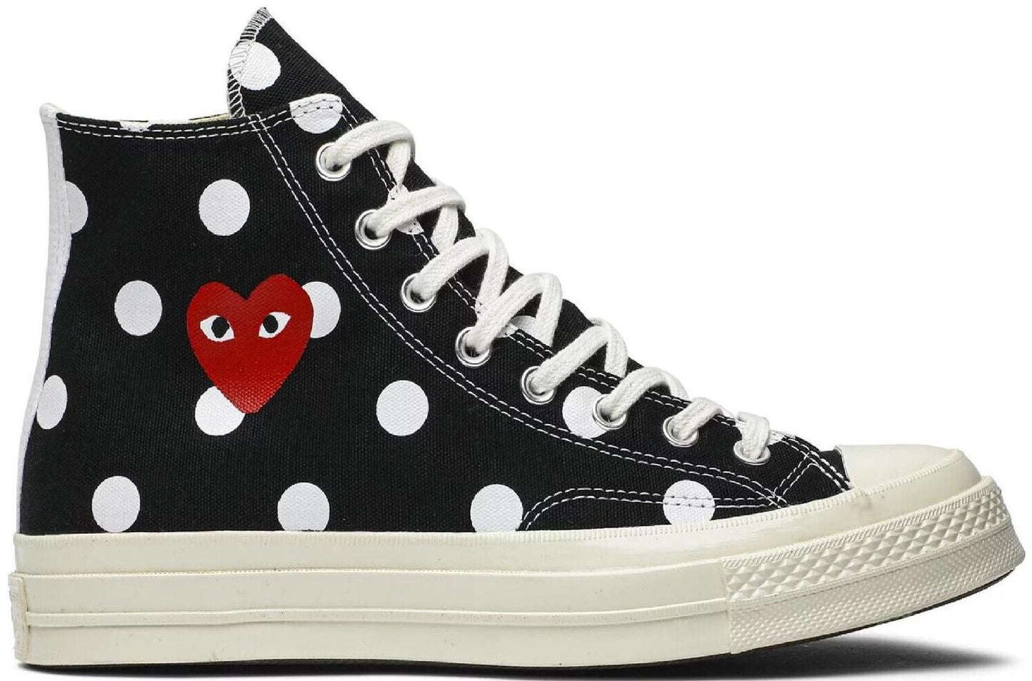 Size 11 - Converse Comme des Garçons x Chuck Taylor All Star 70 High Black Polka