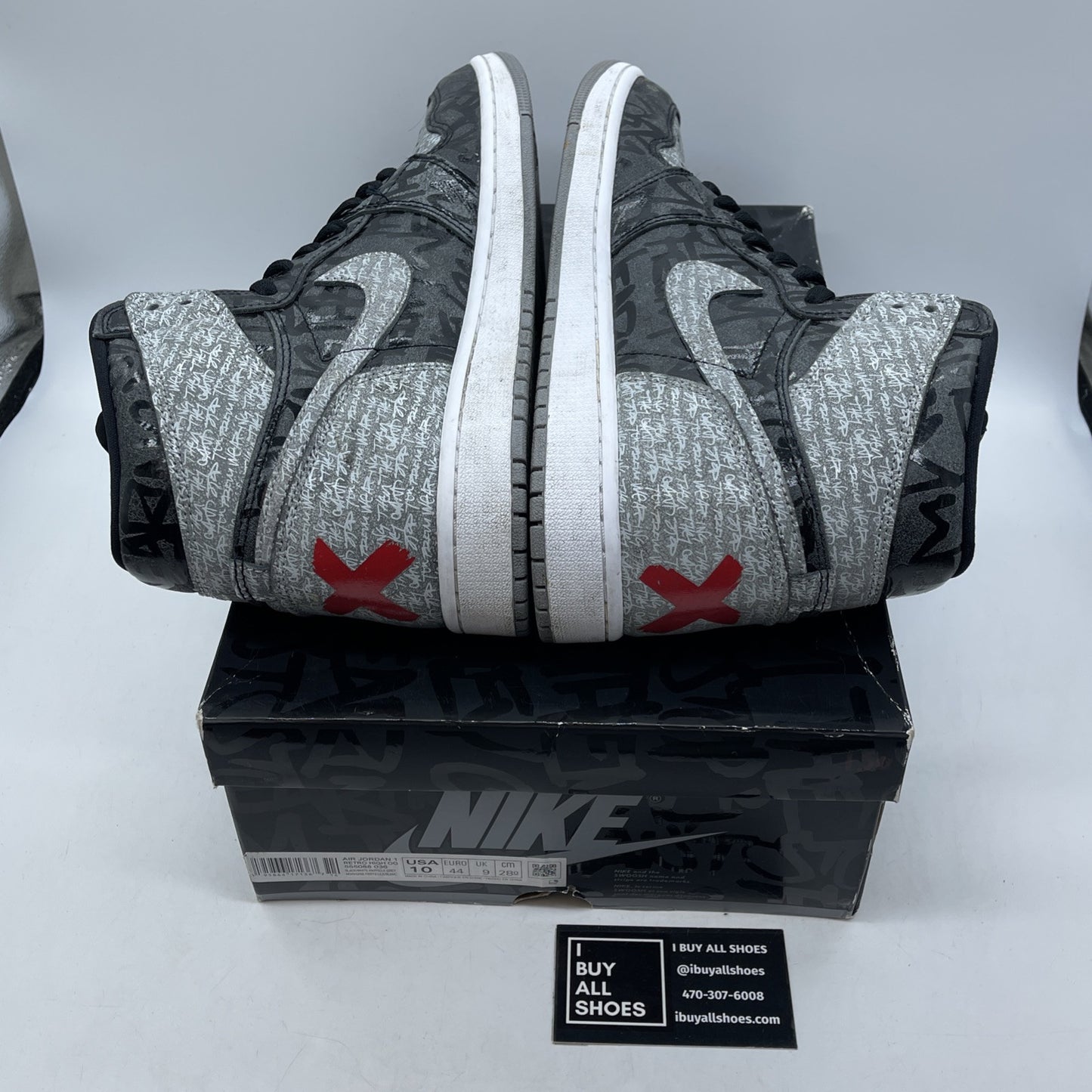 Size 10 - Jordan 1 OG High Rebellionaire Grey Black Suede Leather (555088-036)