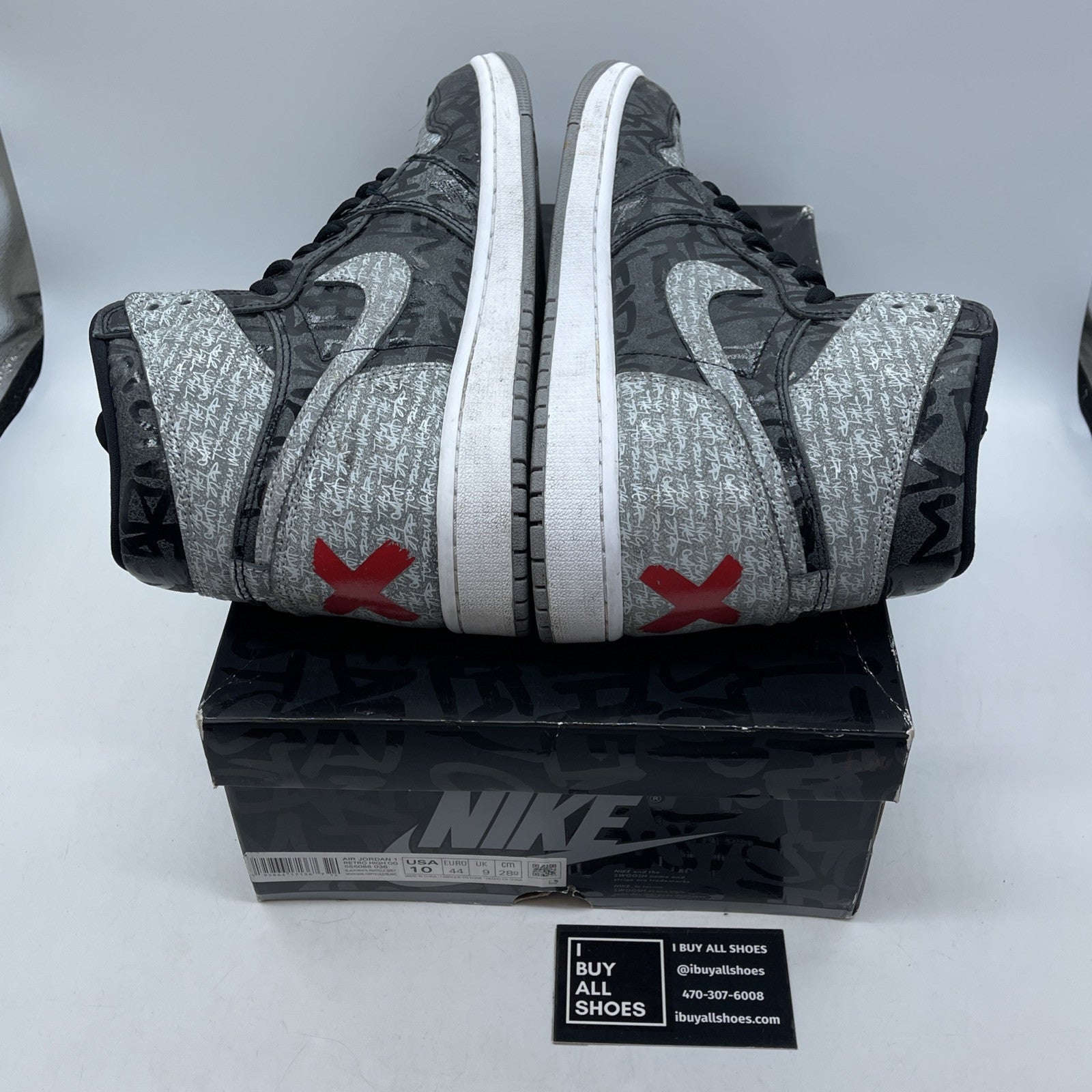 Size 10 - Jordan 1 OG High Rebellionaire Grey Black Suede Leather (555088-036)