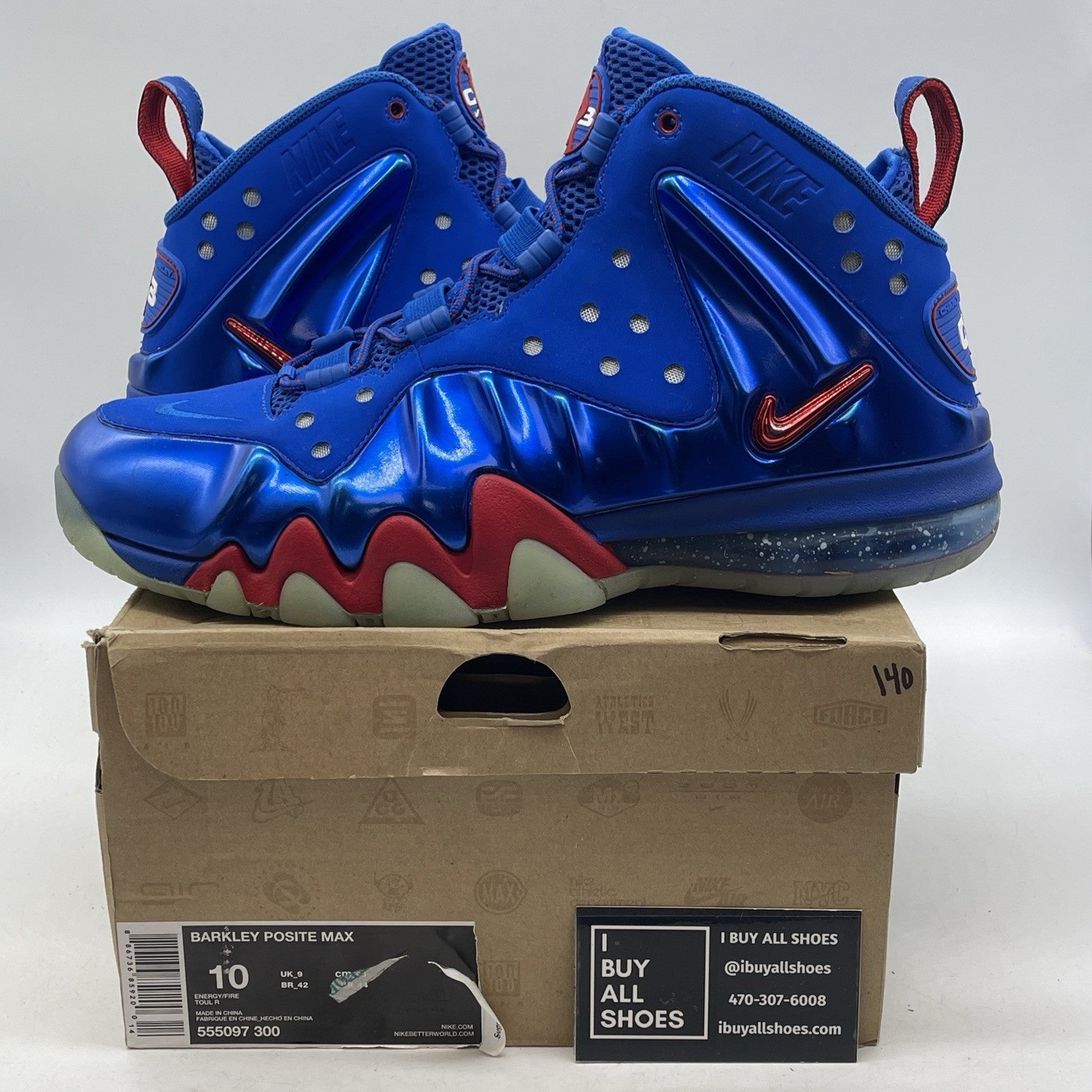 Size 10 - Nike Barkley Posite Max Sixers Blue Suede Leather (555097-300)
