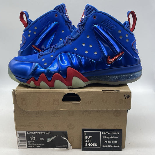 Size 10 - Nike Barkley Posite Max Sixers Blue Suede Leather (555097-300)