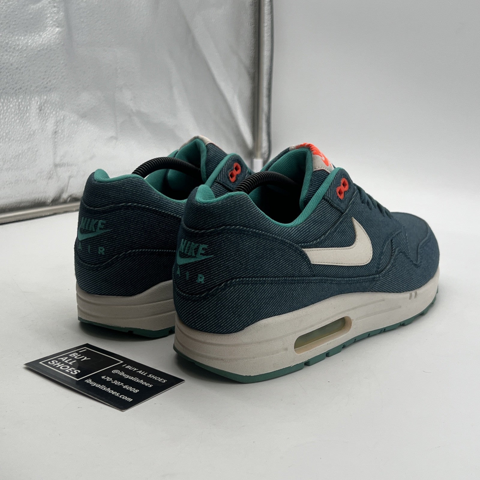 Size 10.5 - Nike Air Max 1 Prm Turquoise Denim (512033-313)