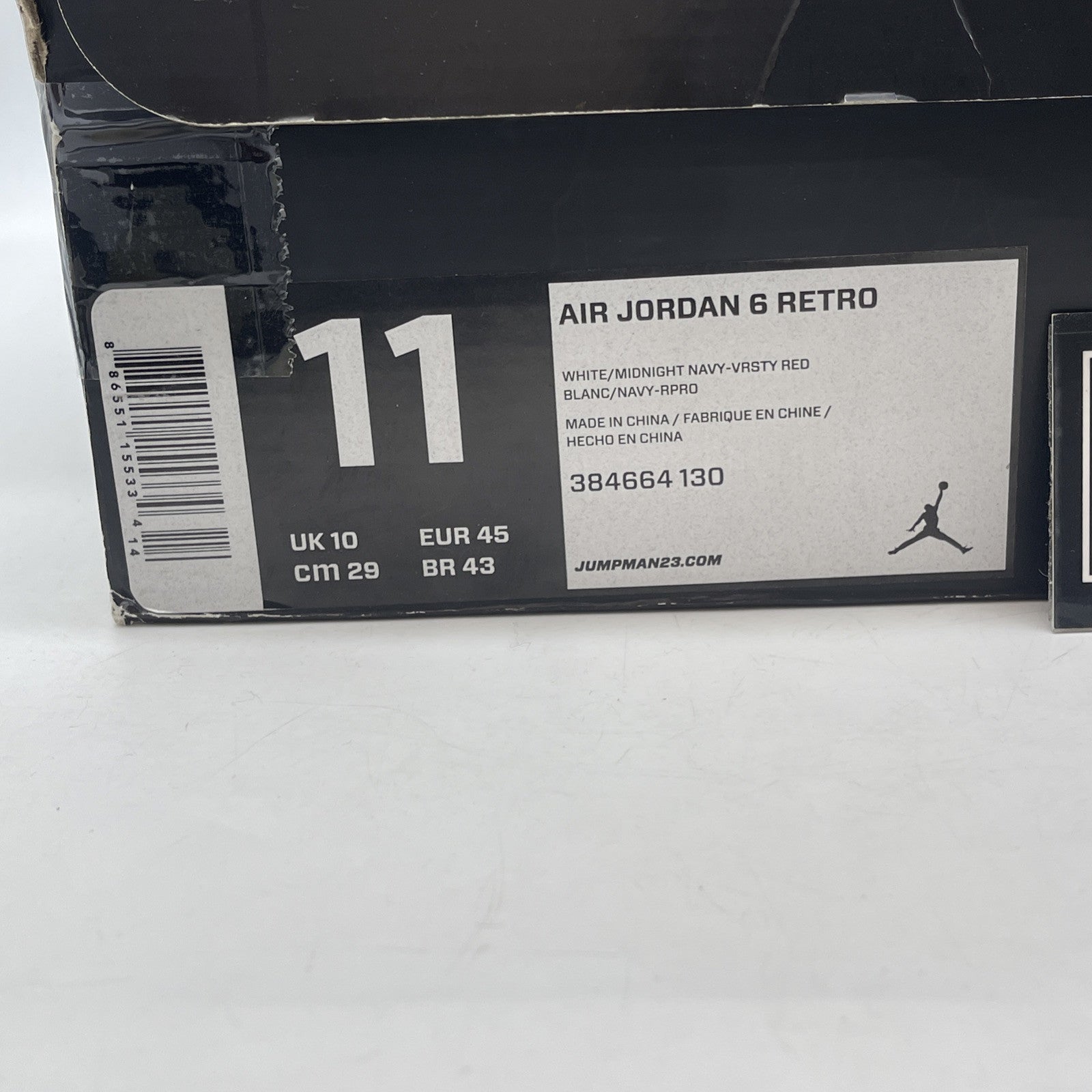 Size 11 - Air Jordan 6 Retro 2012 Olympic White Blue Leather (384664-130)