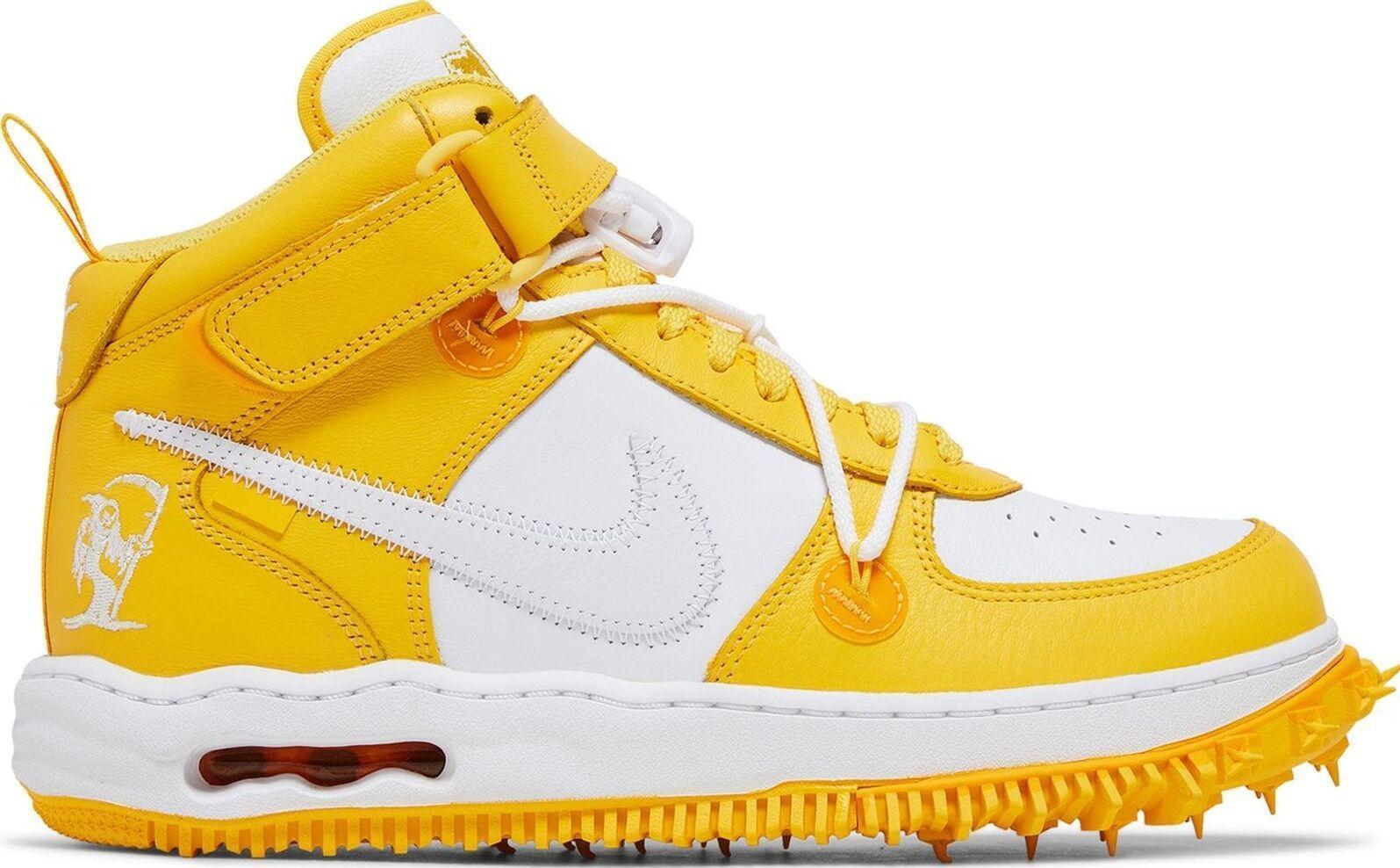 Size 9.5 -Nike Off-White x Air Force 1 SP Leather Mid Varsity Maize (DR0500-101)