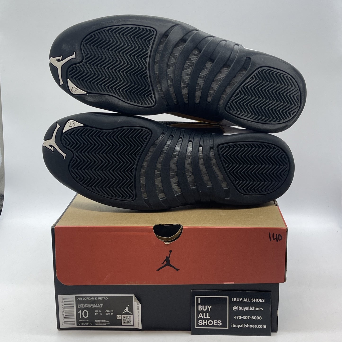Size 10 - Jordan 12 Royalty White Black Gold Suede (CT8013-170)