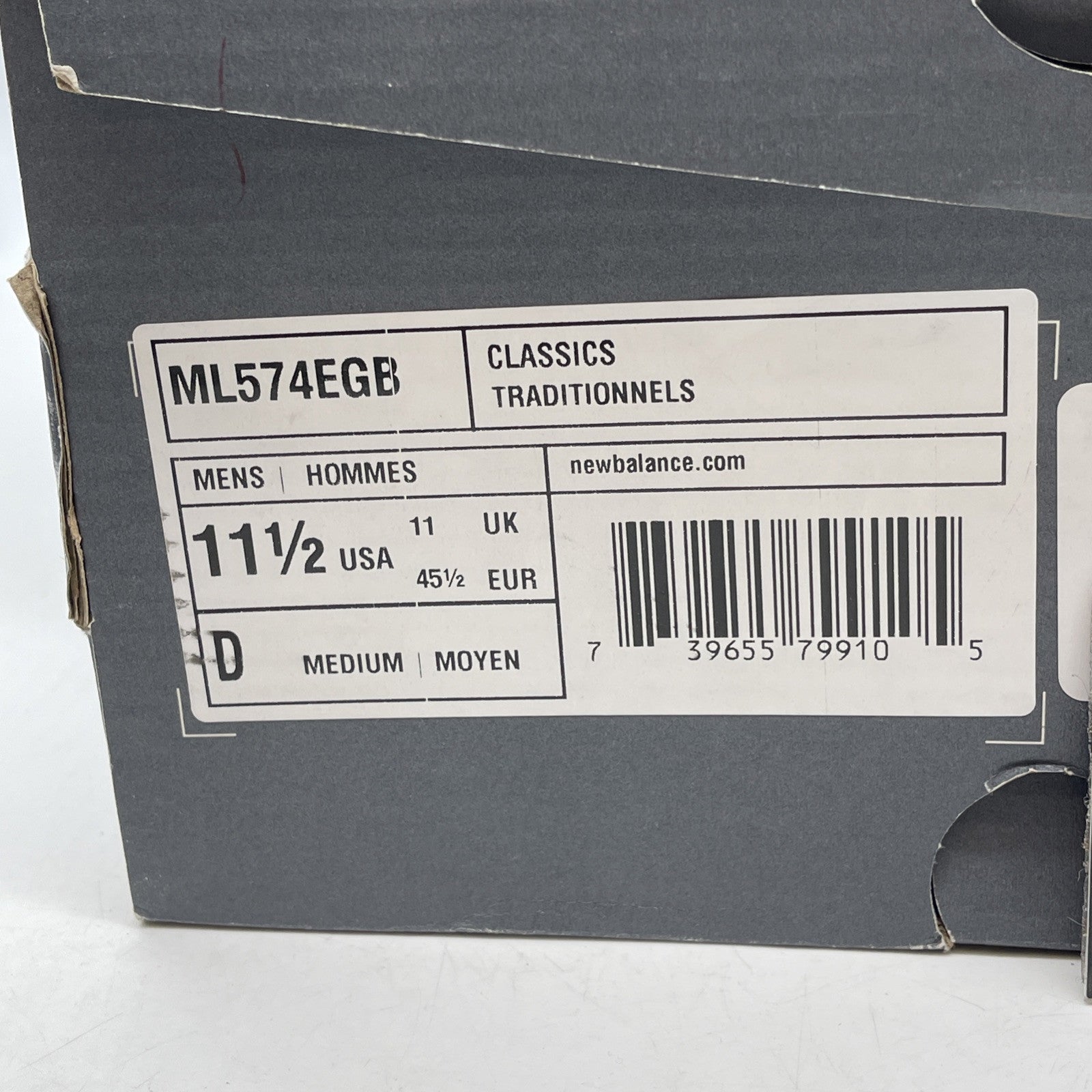 Size 11.5 - New Balance 574 Burgundy Grey Suede Leather (ML574EGB)