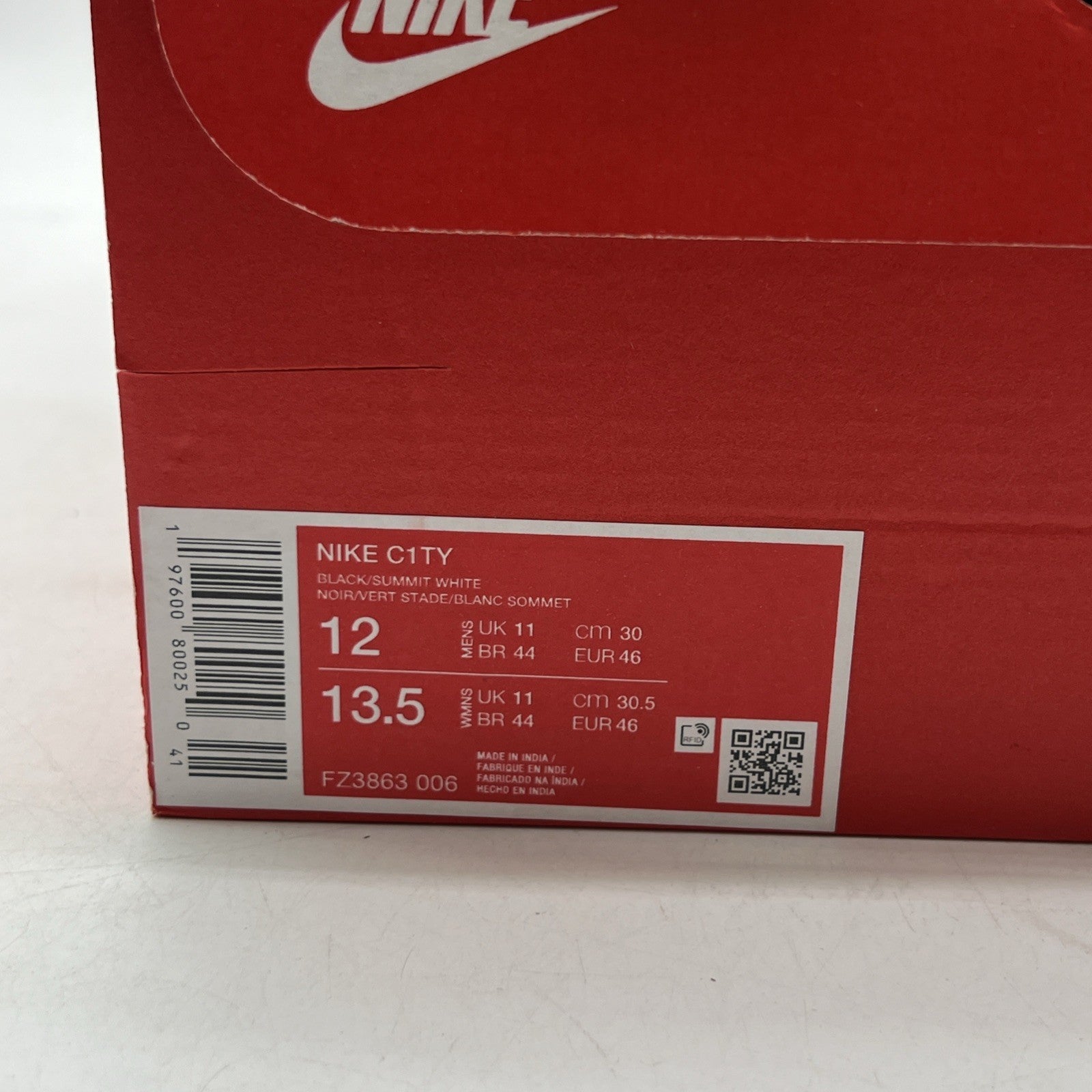 Size 12 - Nike C1TY Black Summit White (FZ3863-006)
