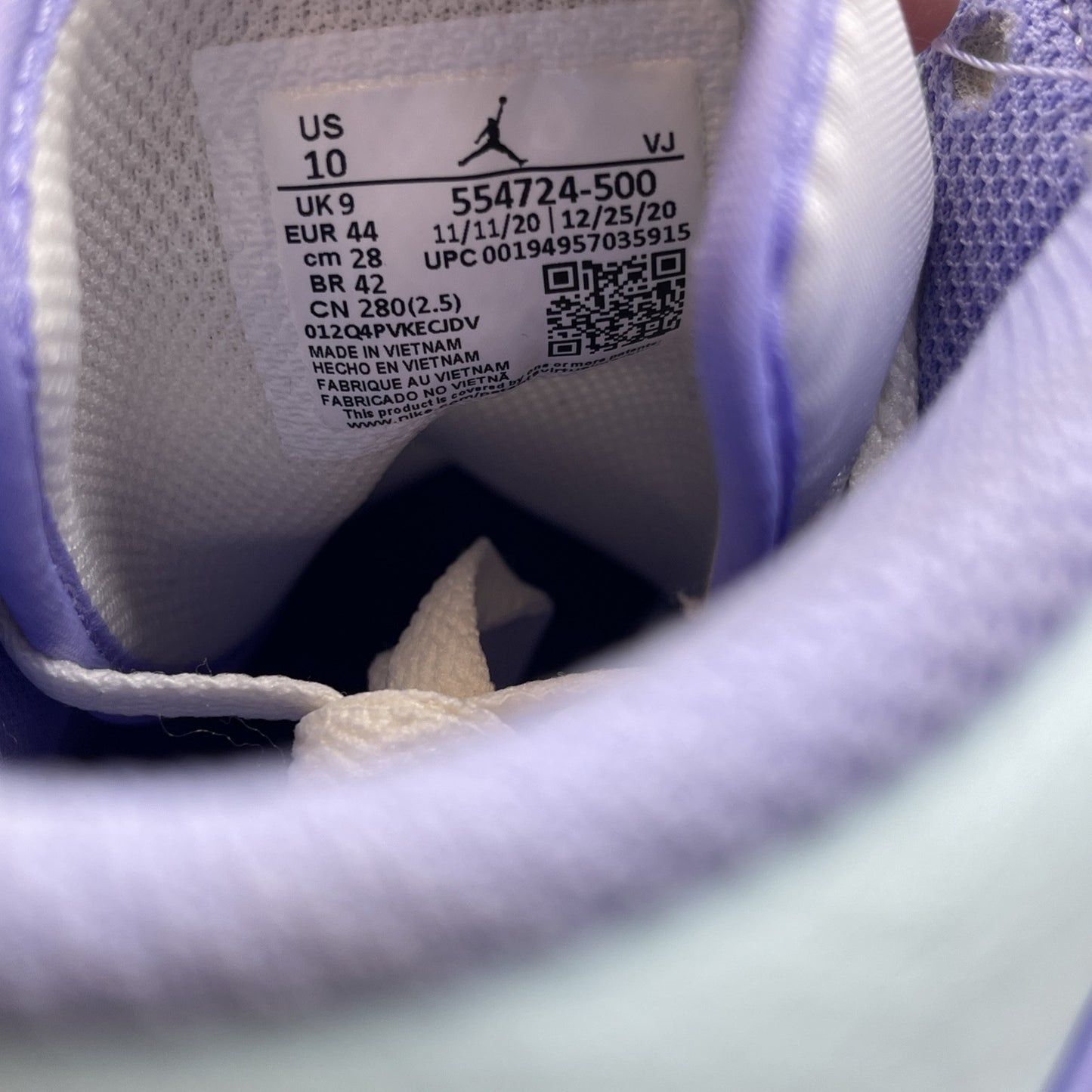 Size 10 - Air Jordan 1 Mid Purple Pulse Purple Blue Leather (554724-500)