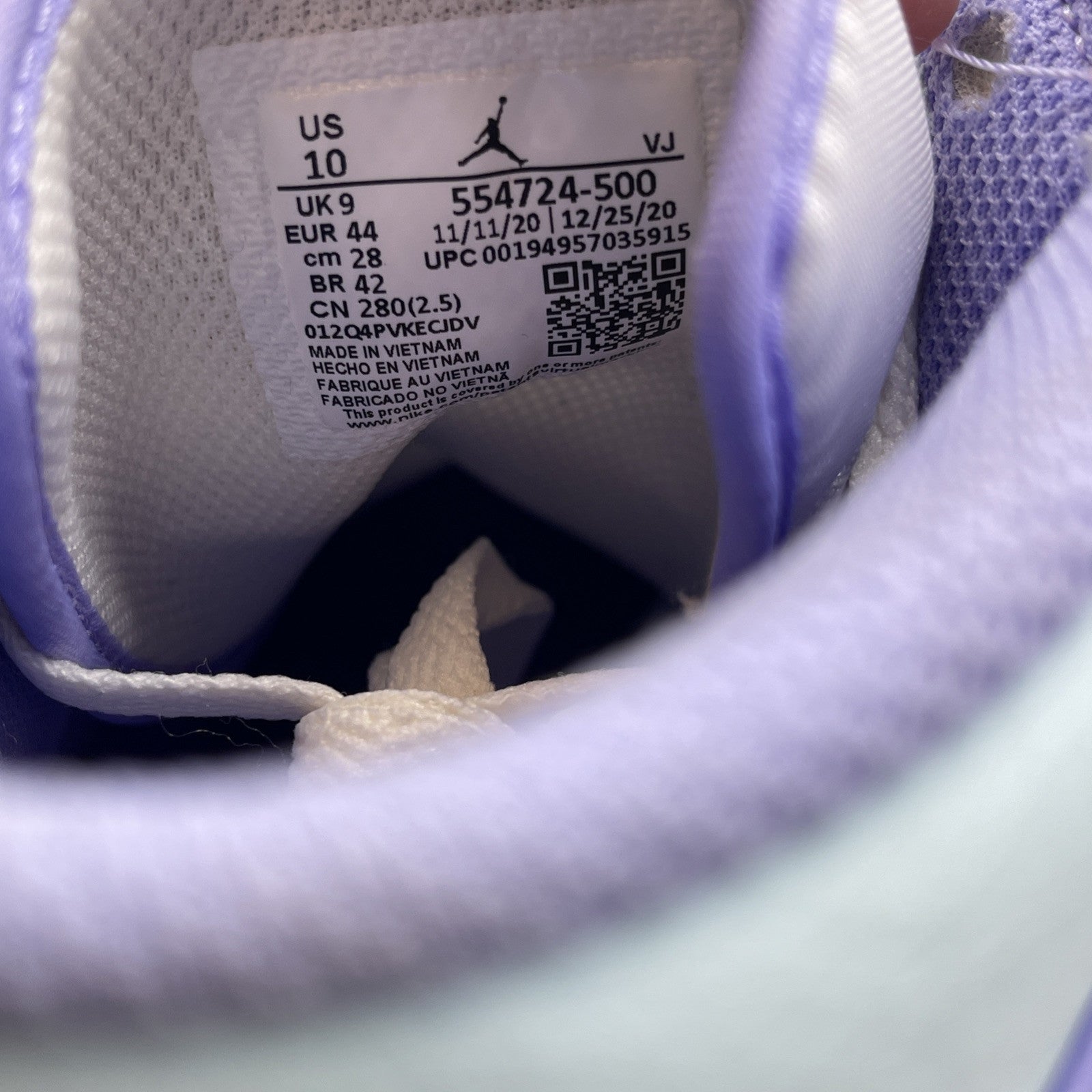 Size 10 - Air Jordan 1 Mid Purple Pulse Purple Blue Leather (554724-500)