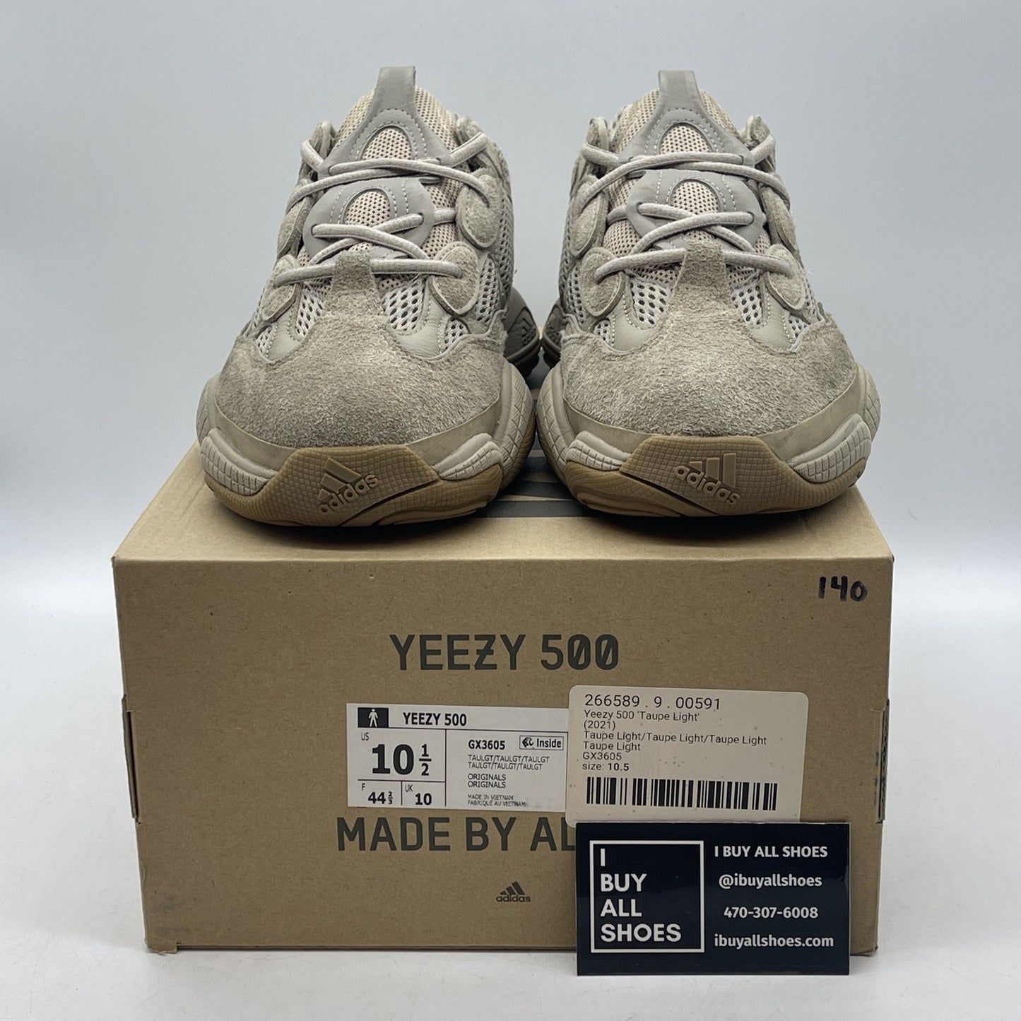 Size 10.5 - adidas Yeezy 500 Taupe Light Brown Suede Leather (GX3605)