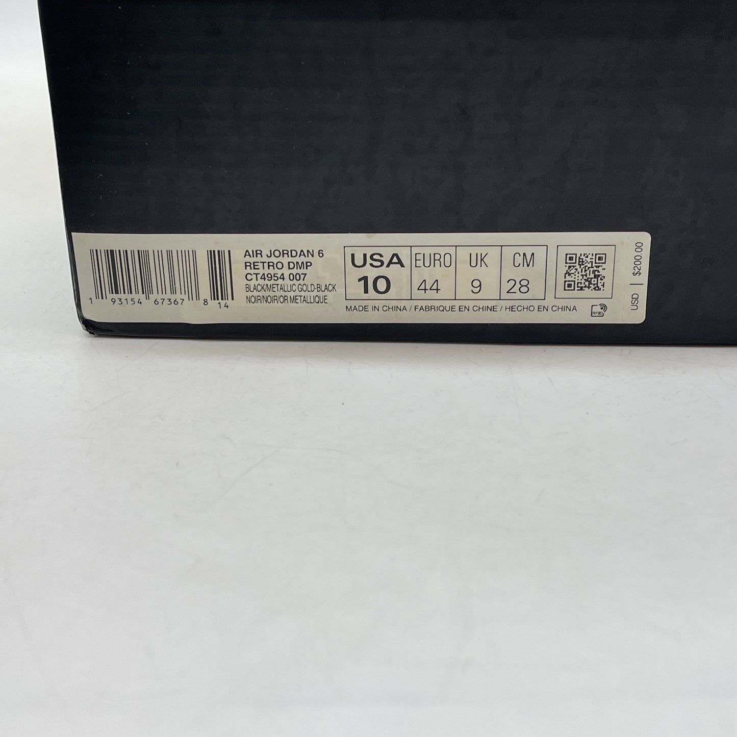 Size 10 - Jordan 6 Retro Defining Moments 2020 Black Gold Suede (CT4954-007)