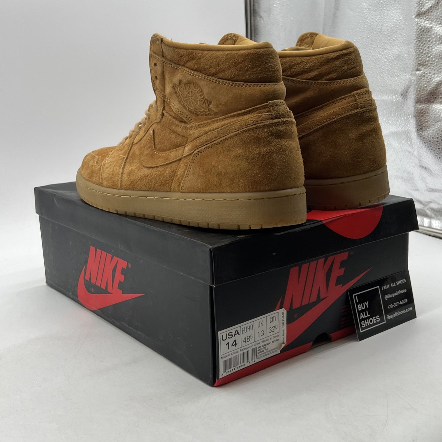 Size 14 - Air Jordan 1 Retro OG High Wheat (555088-710)