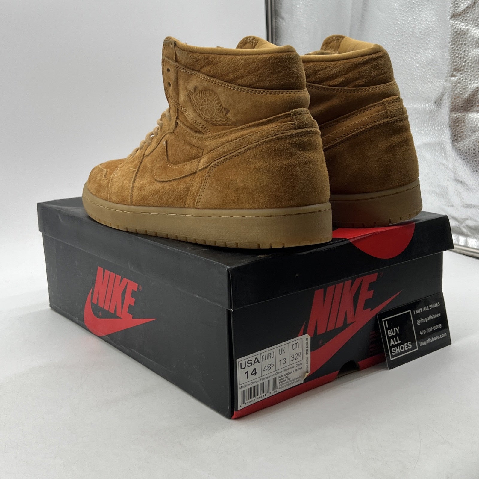Size 14 - Air Jordan 1 Retro OG High Wheat (555088-710)