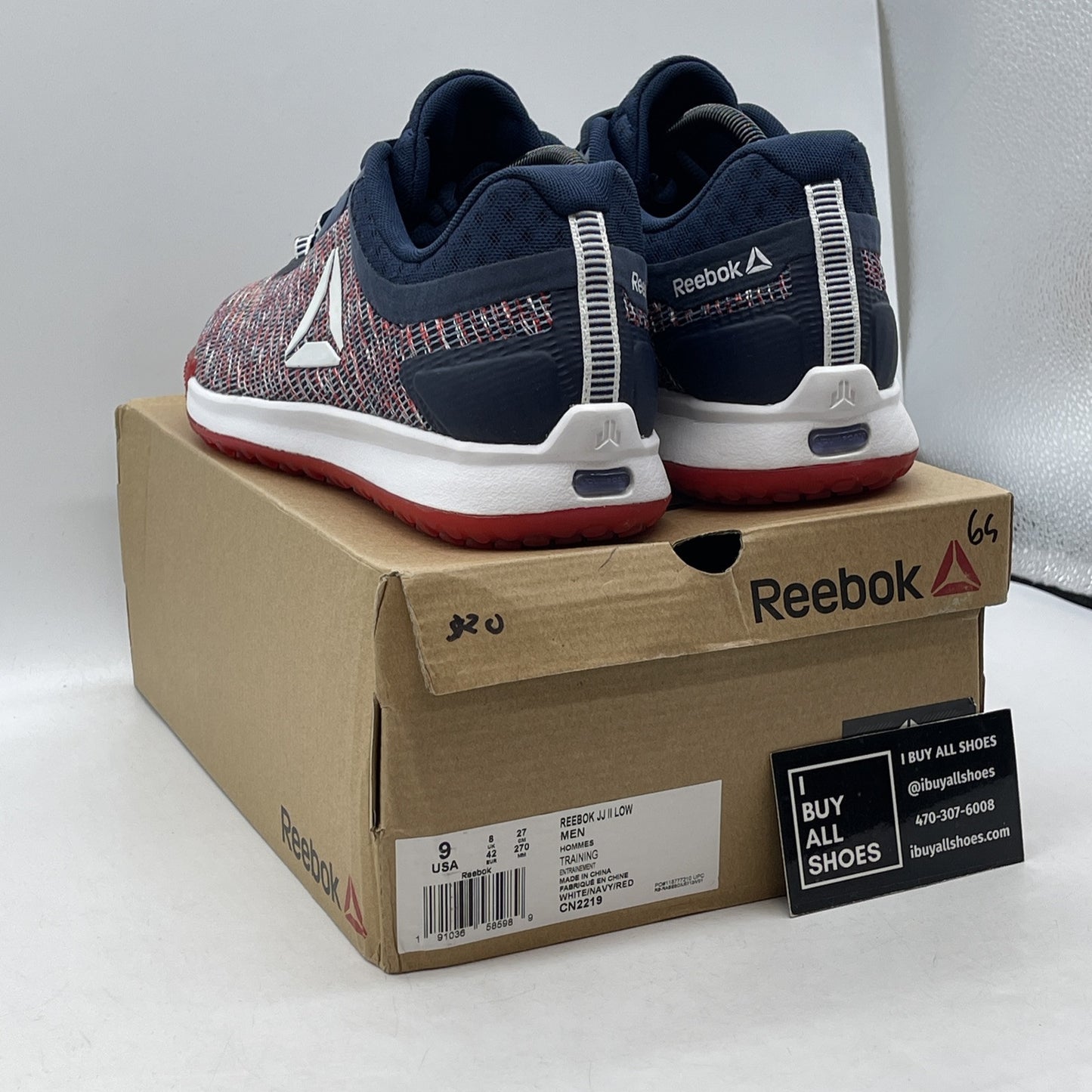 Size 9 - Reebok JJ 2 Low Multi-Color Blue Res White Suede Leather (CN2219)