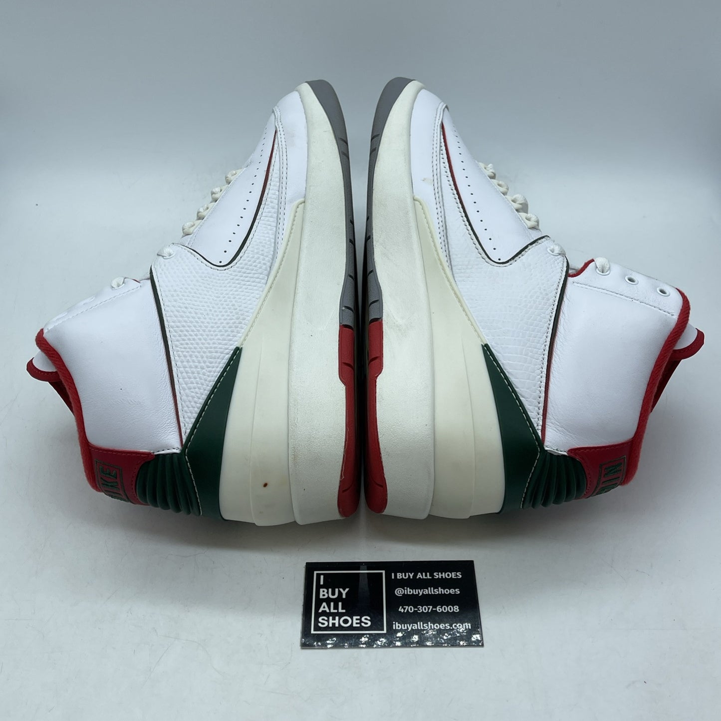 Size 13 - Air Jordan 2 Retro Origins White Red Green Suede Leather (DR8884-101)