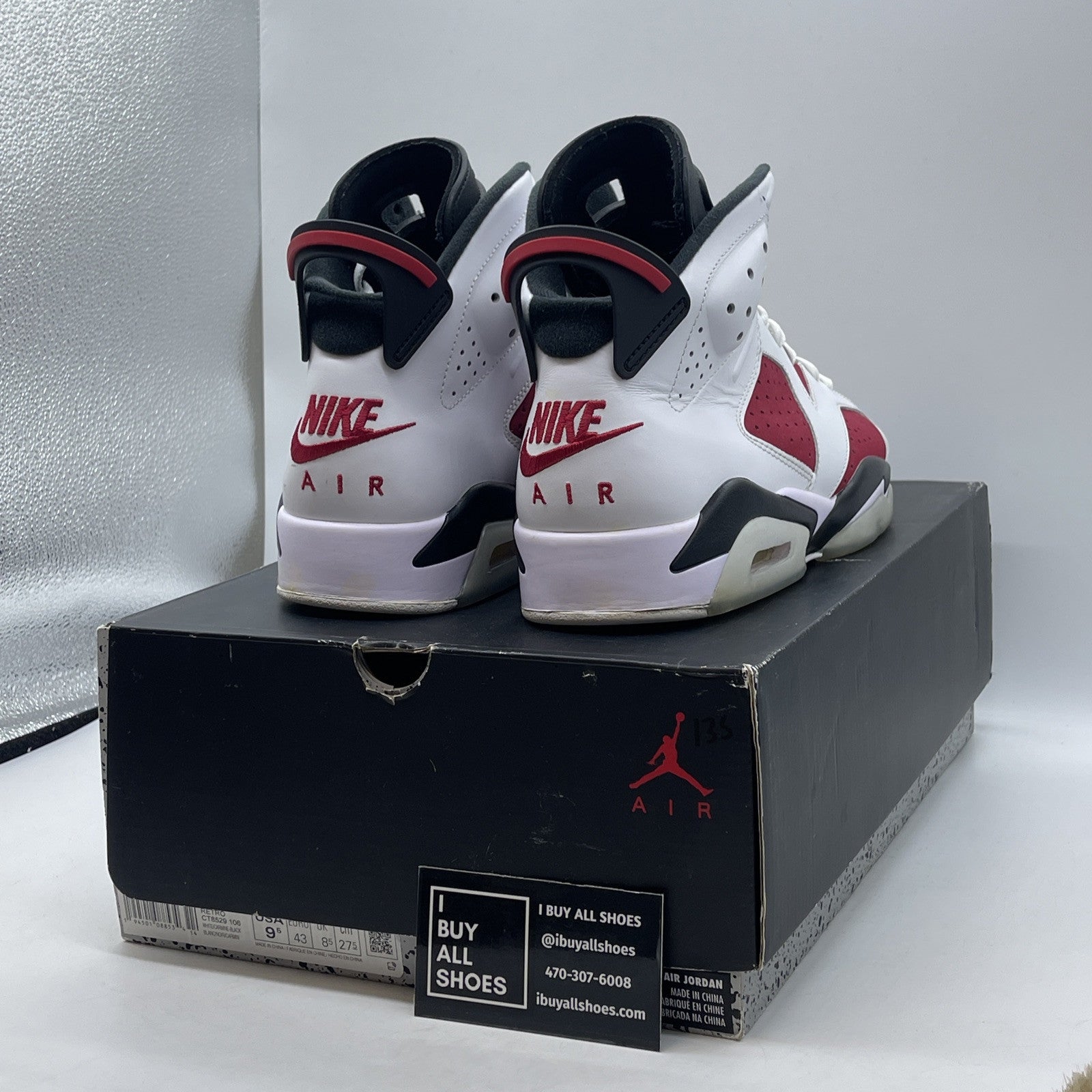 Size 9.5 - Jordan 6 Retro OG Mid Carmine Suede Leather Red White  (CT8529-106)