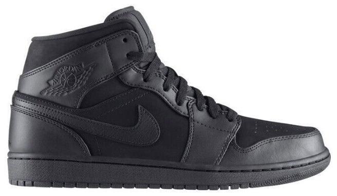 Size 9.5 - Air Jordan 1 Mid Triple Black Suede Leather (554724-011