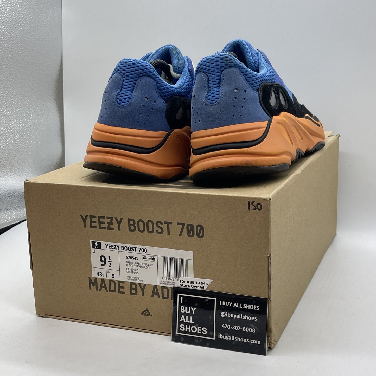 Size 9.5 - adidas Yeezy Boost 700 Bright Blue Black Orange Suede (GZ0541)