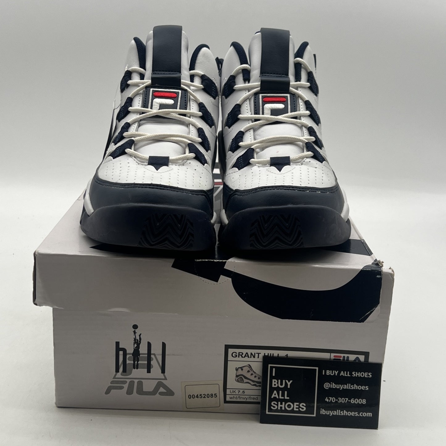 Size 8.5 - Fila Grant Hill 1 (1BM00636-125) Mens White Athletic Basketball
