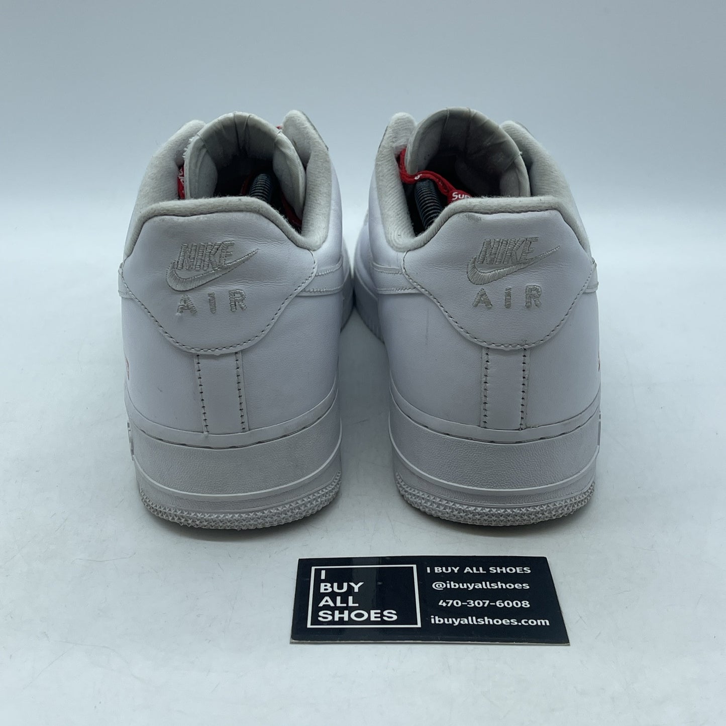 Size 12 - Nike Air Force 1 x Supreme Low Box Logo - White Leather (CU9225-100)